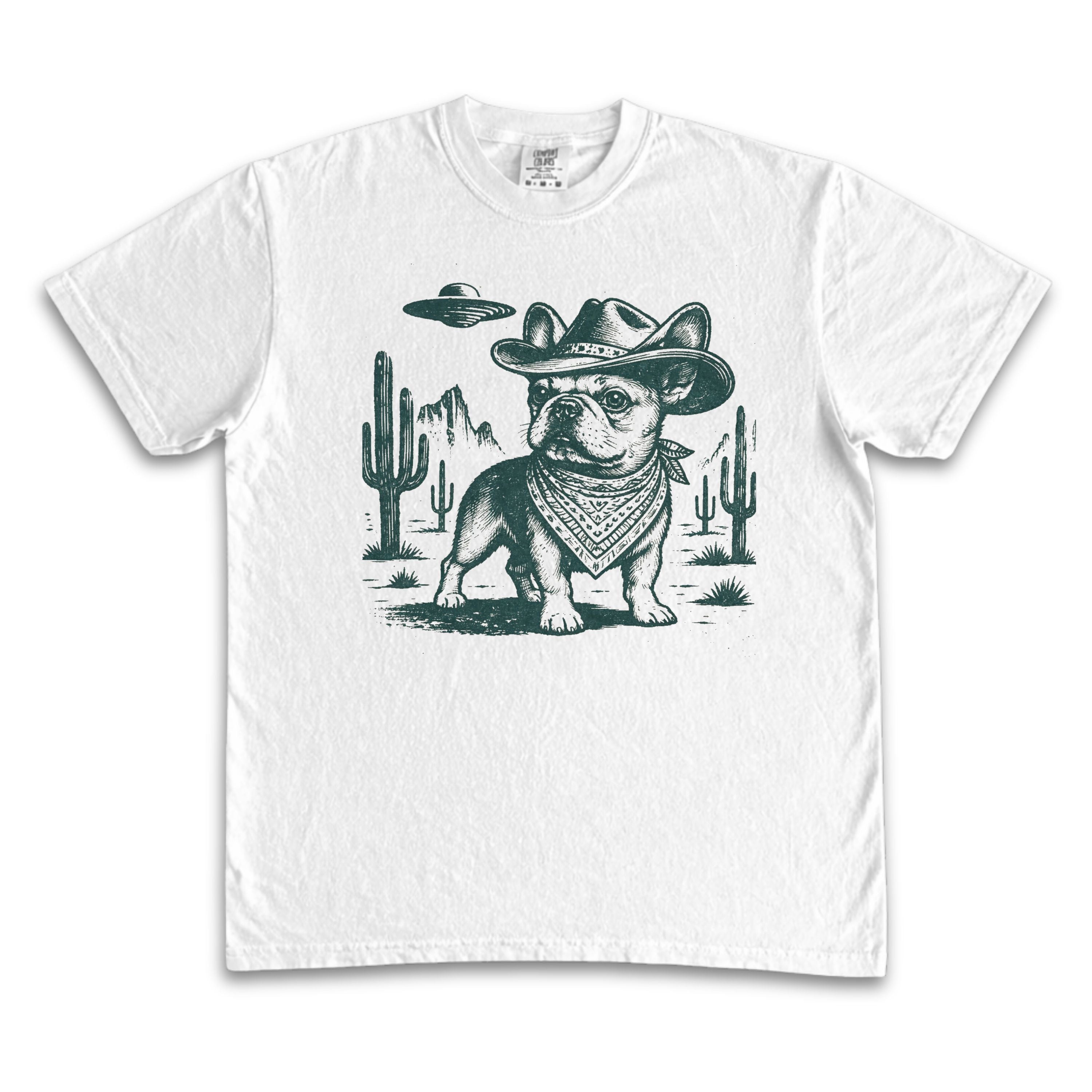 Frenchie Cowboy Abduction Tee