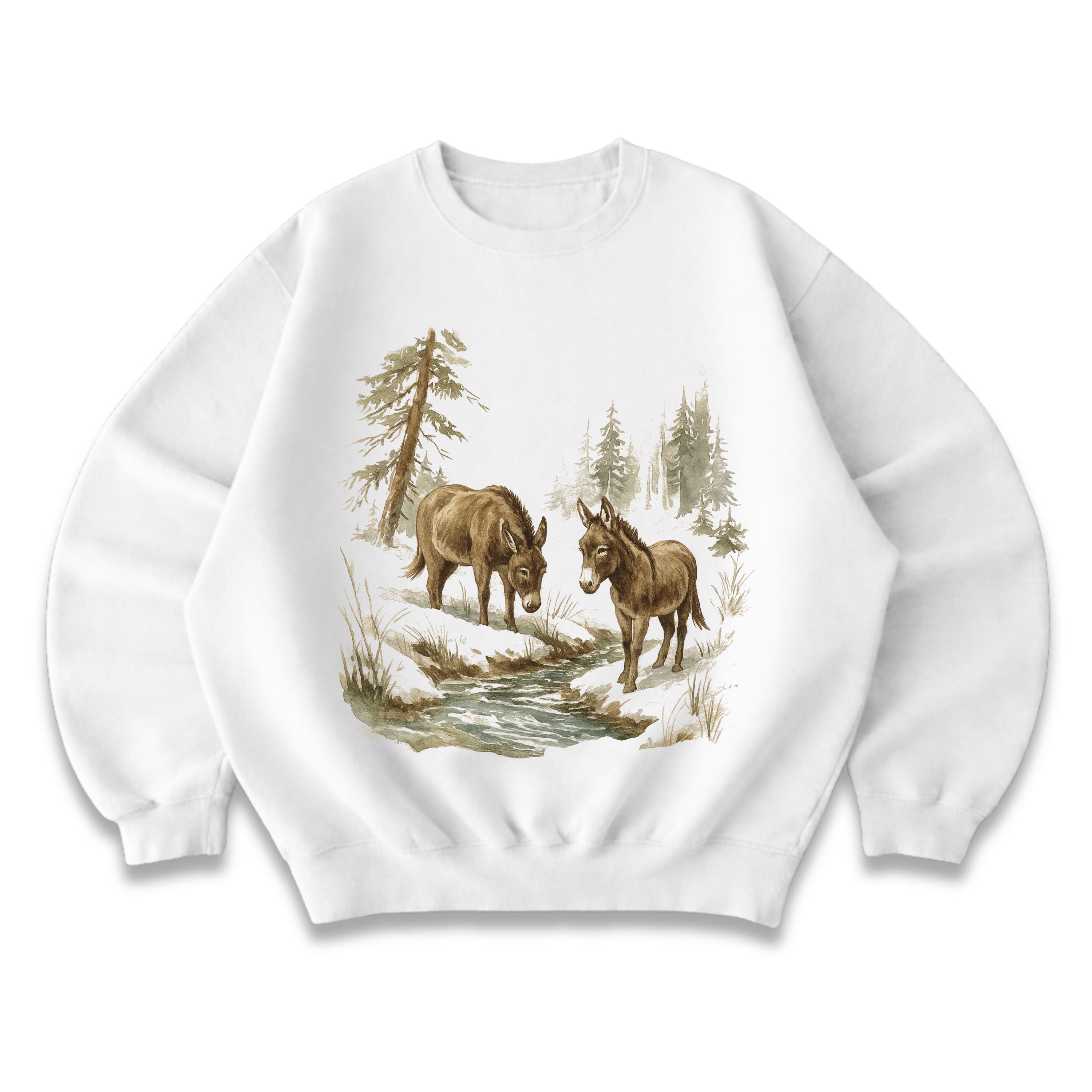 Donkeys in Nature Crewneck