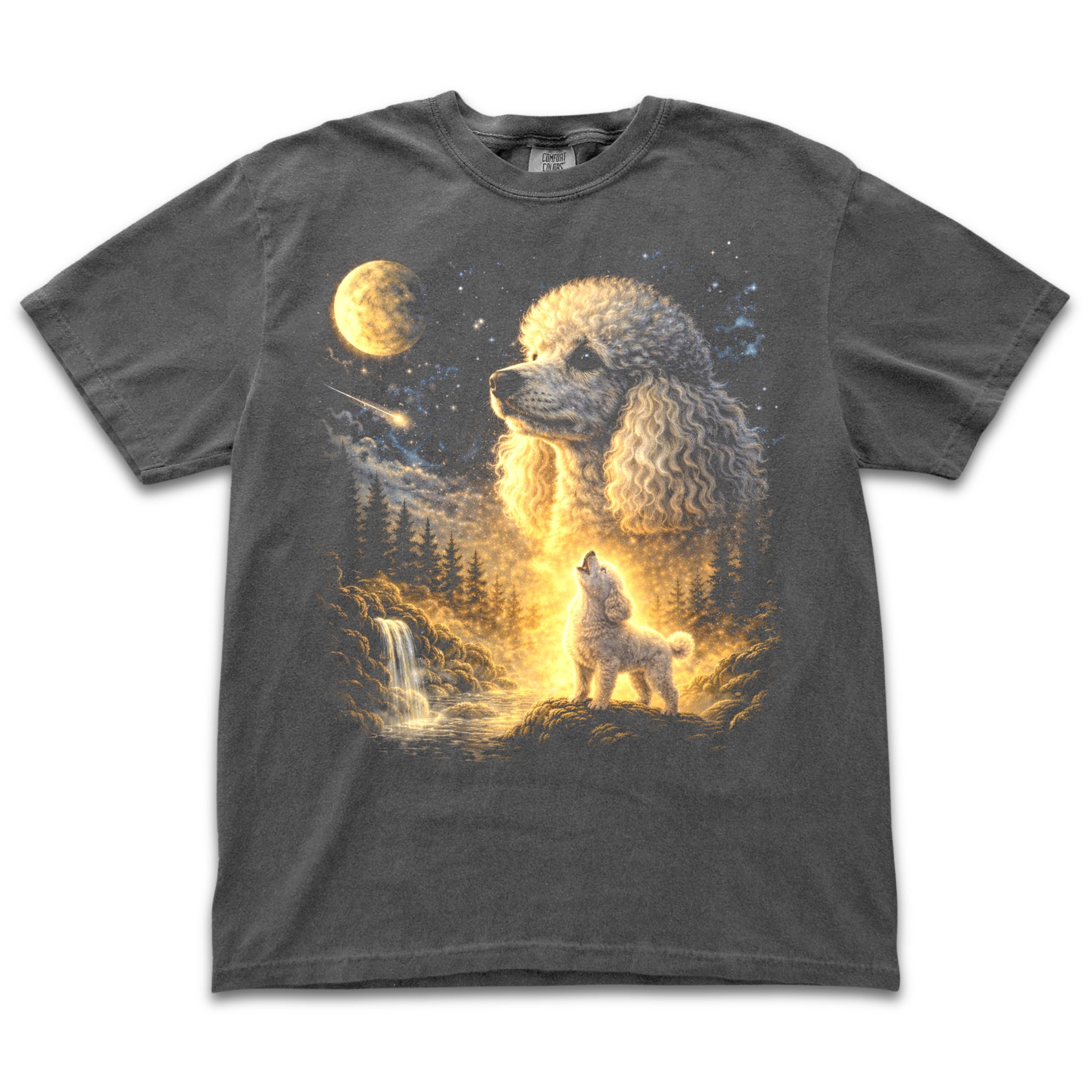 Poodle Howling to the Moon