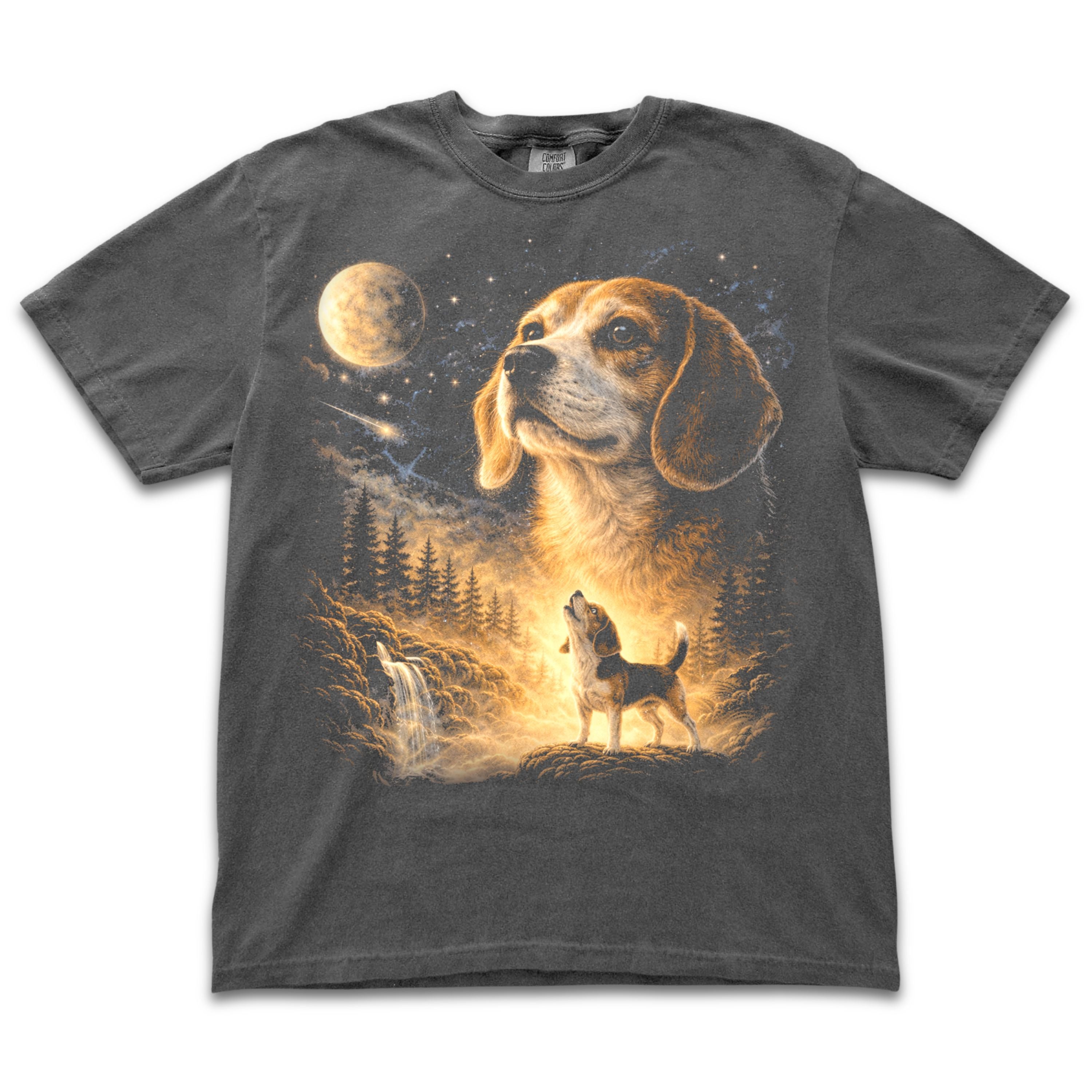 Beagle Howling to the Moon