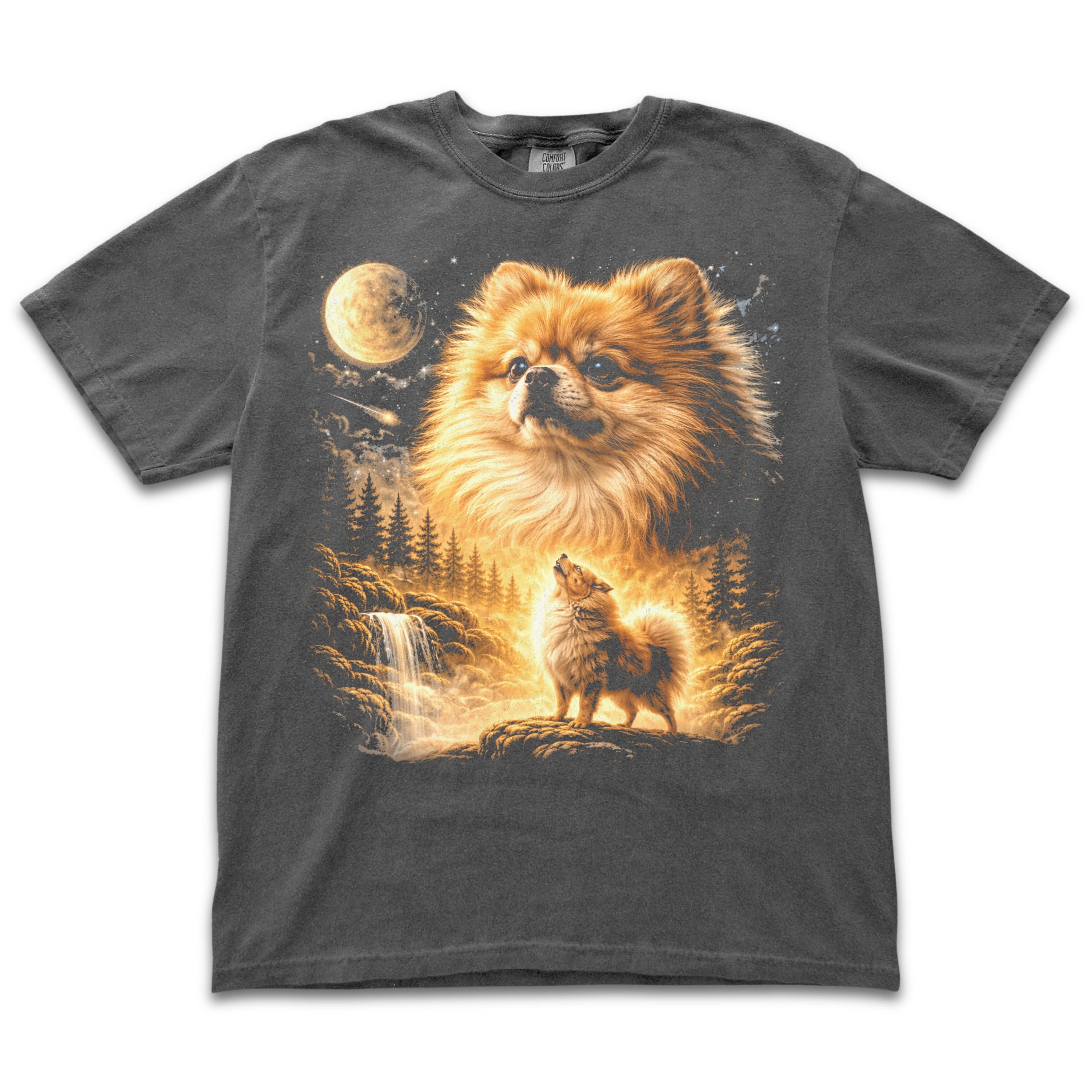 Pomeranian Howling to the Moon