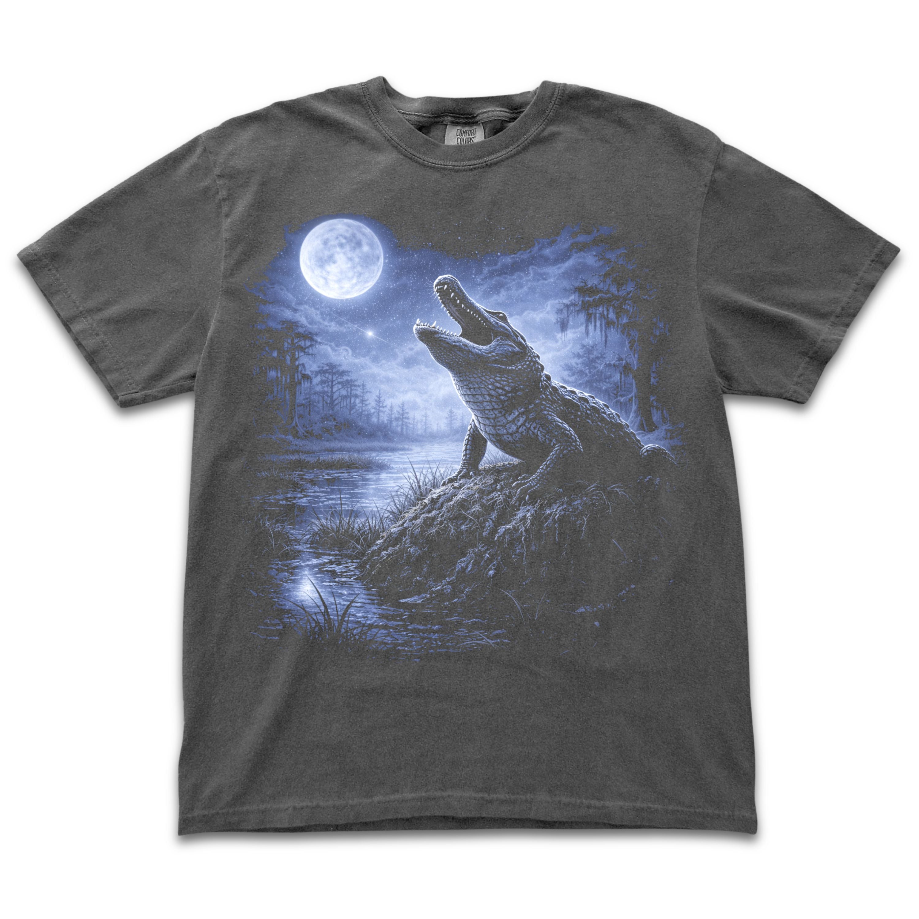 Alligator Howling to the Moon