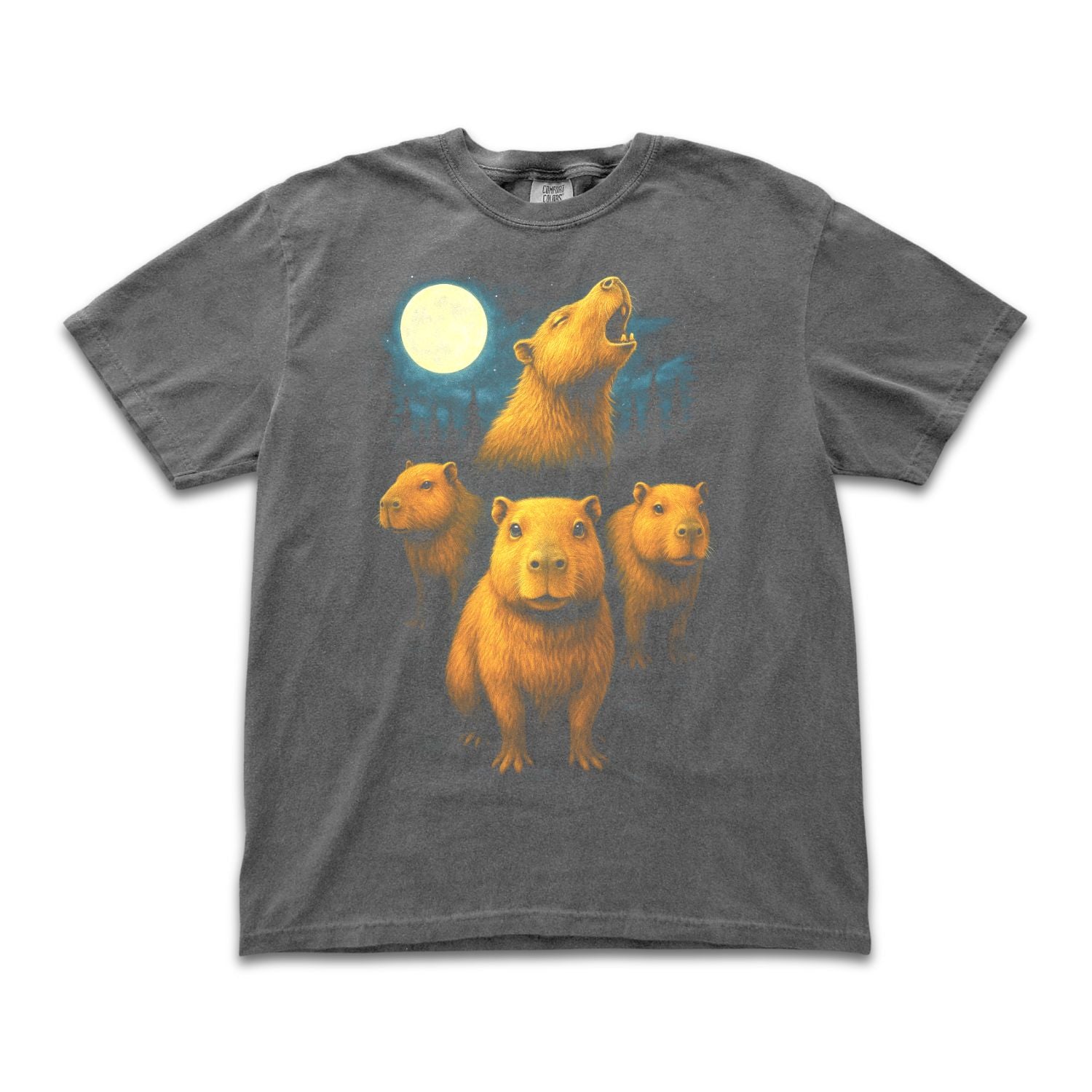 Capybara Howling Moon Tee