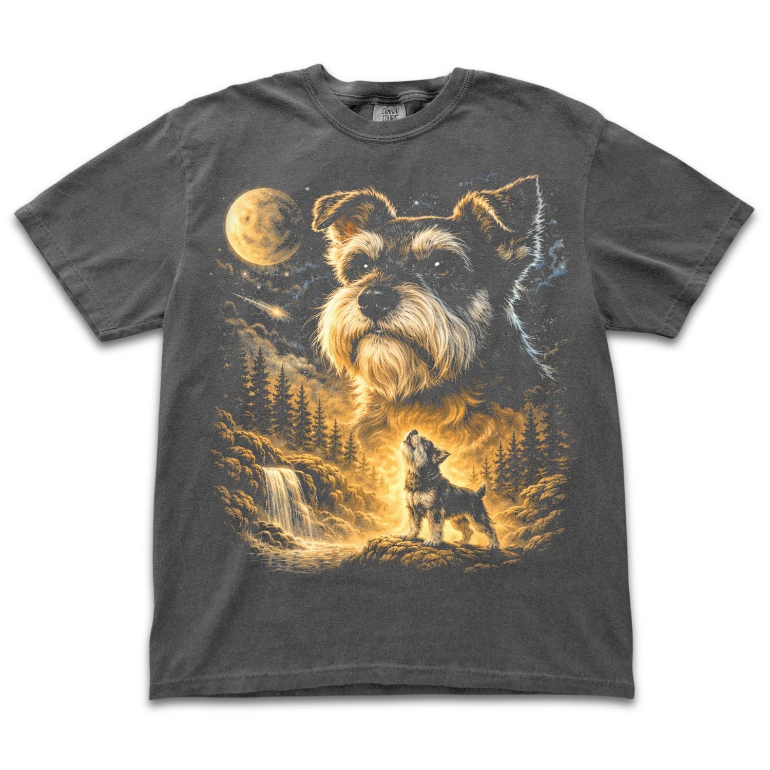 Miniature Schnauzer Howling to the Moon