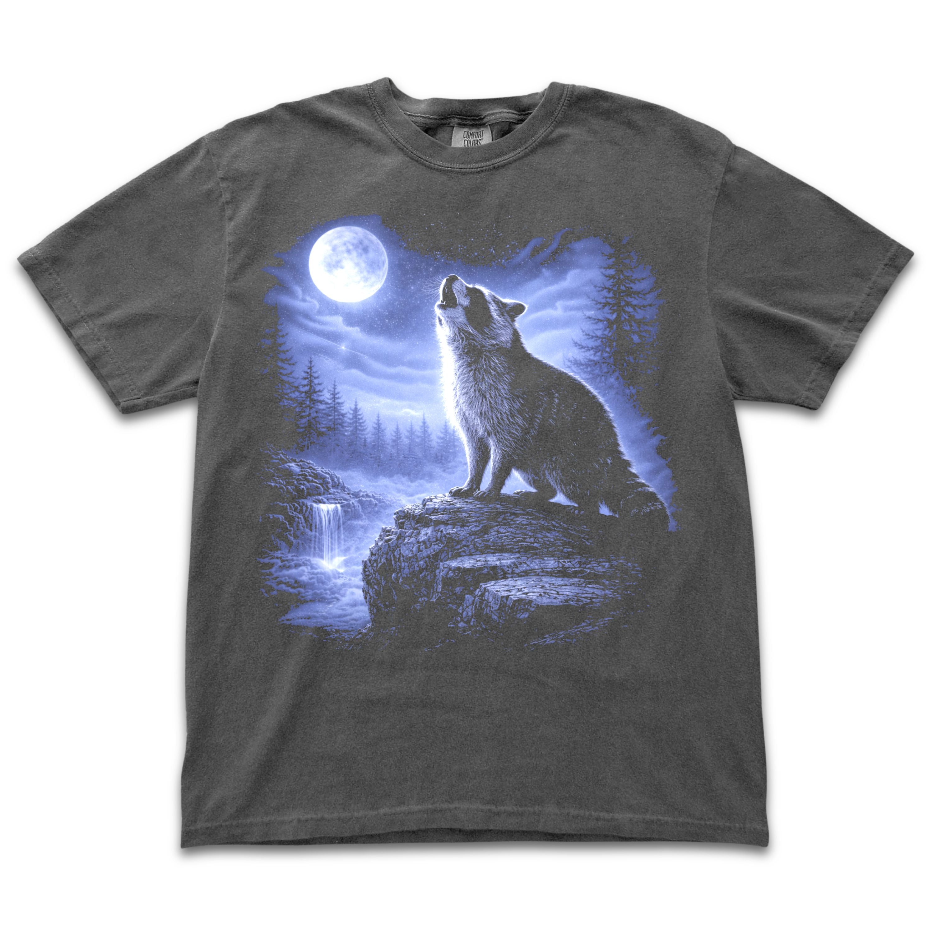 Raccoon Howling to the Moon