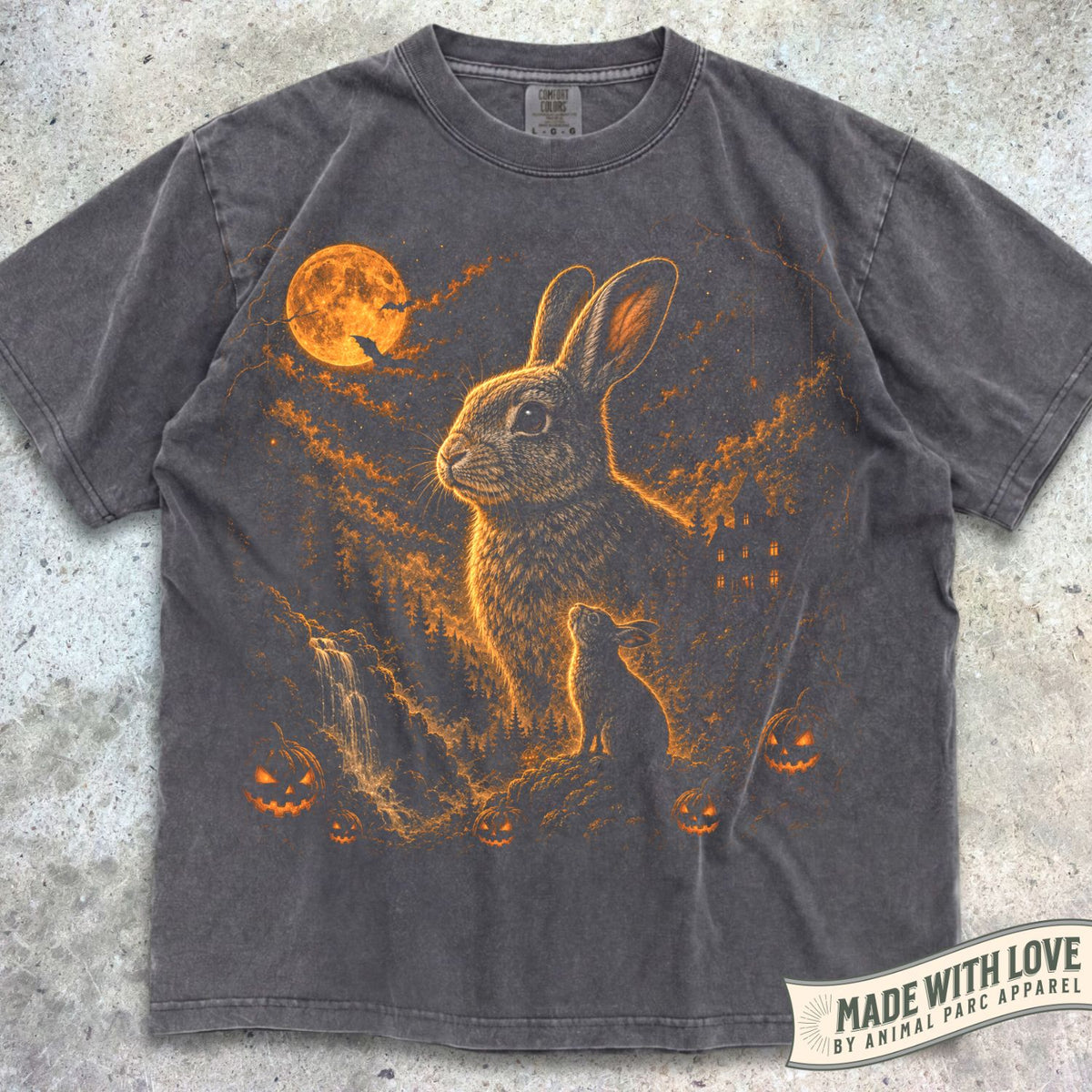 Halloween Rabbit Howling Moon Tee