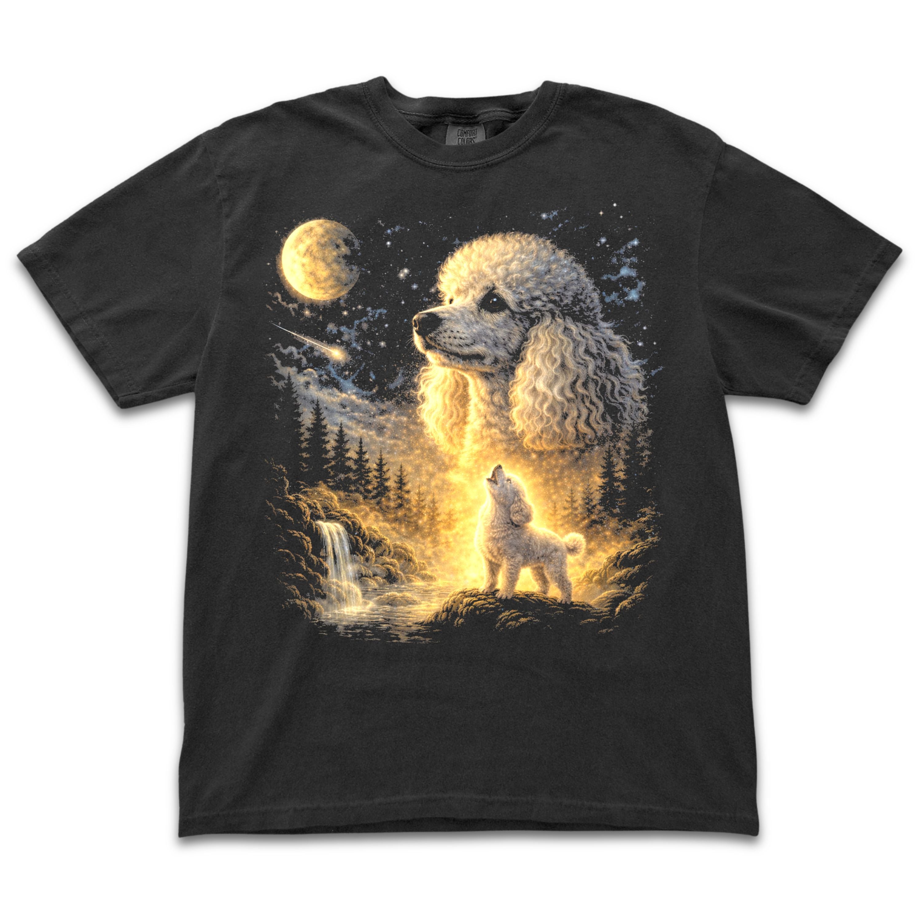 Poodle Howling to the Moon