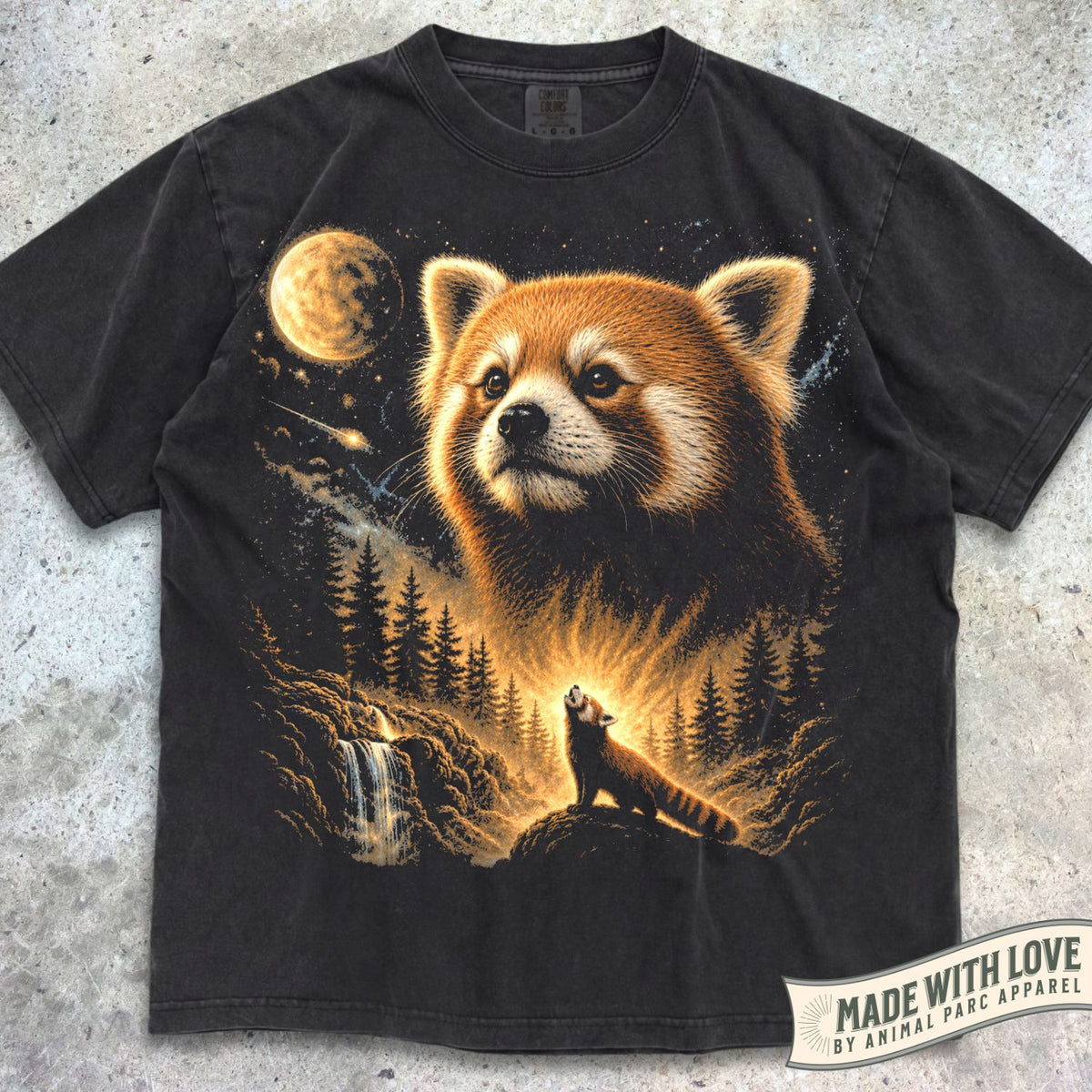 Red Panda Howling Moon Tee