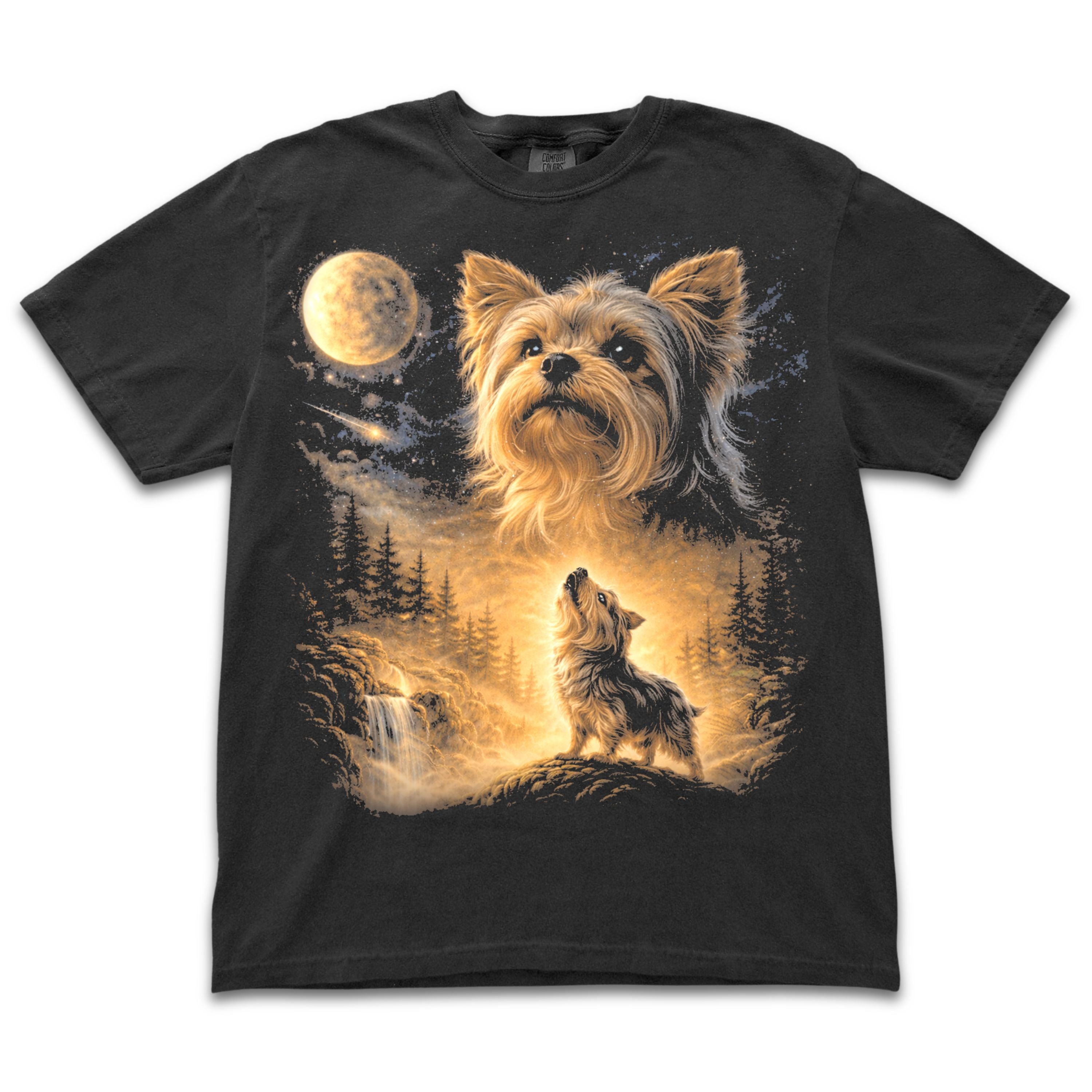 Yorkie Howling To The Moon