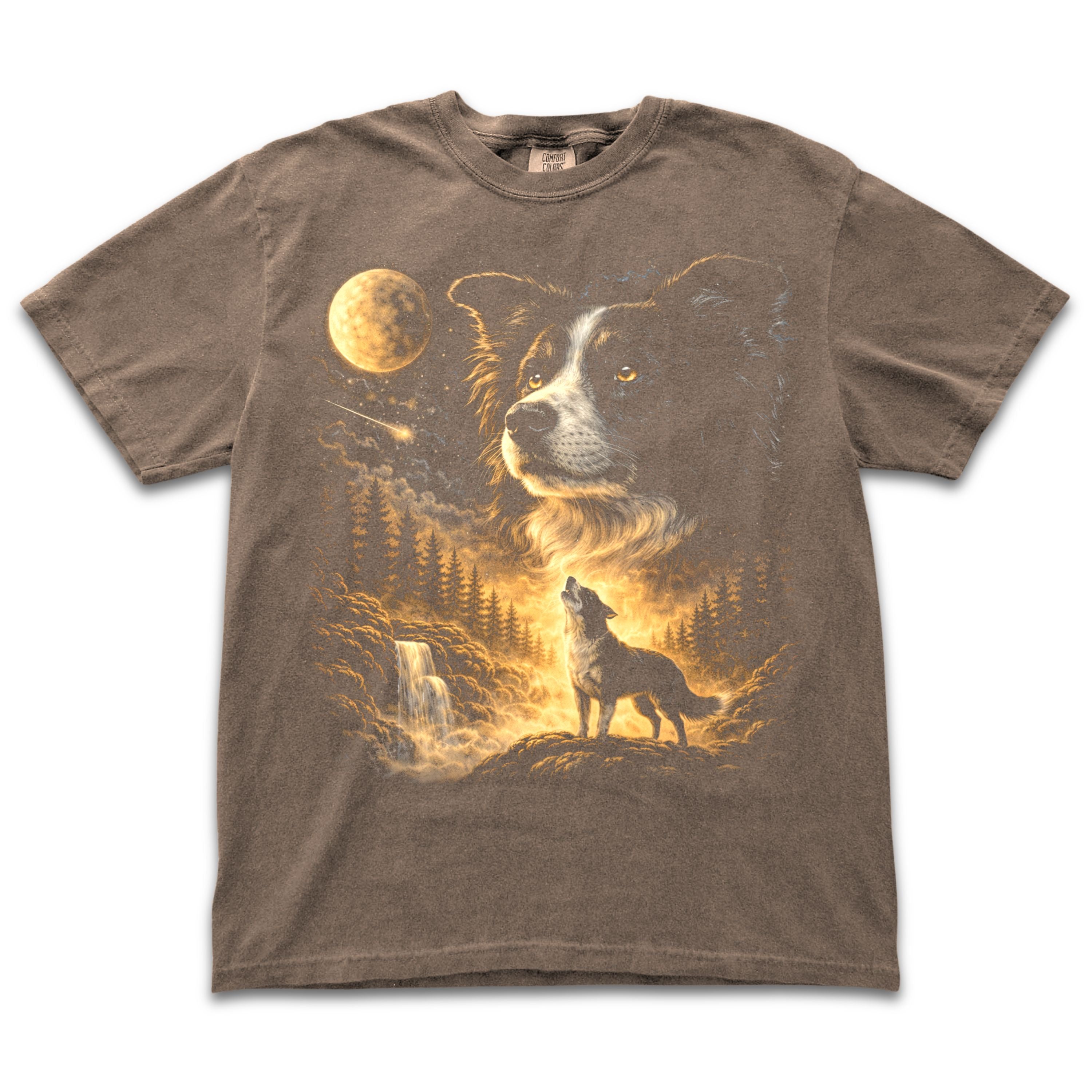 Border Collie Howling To The Moon