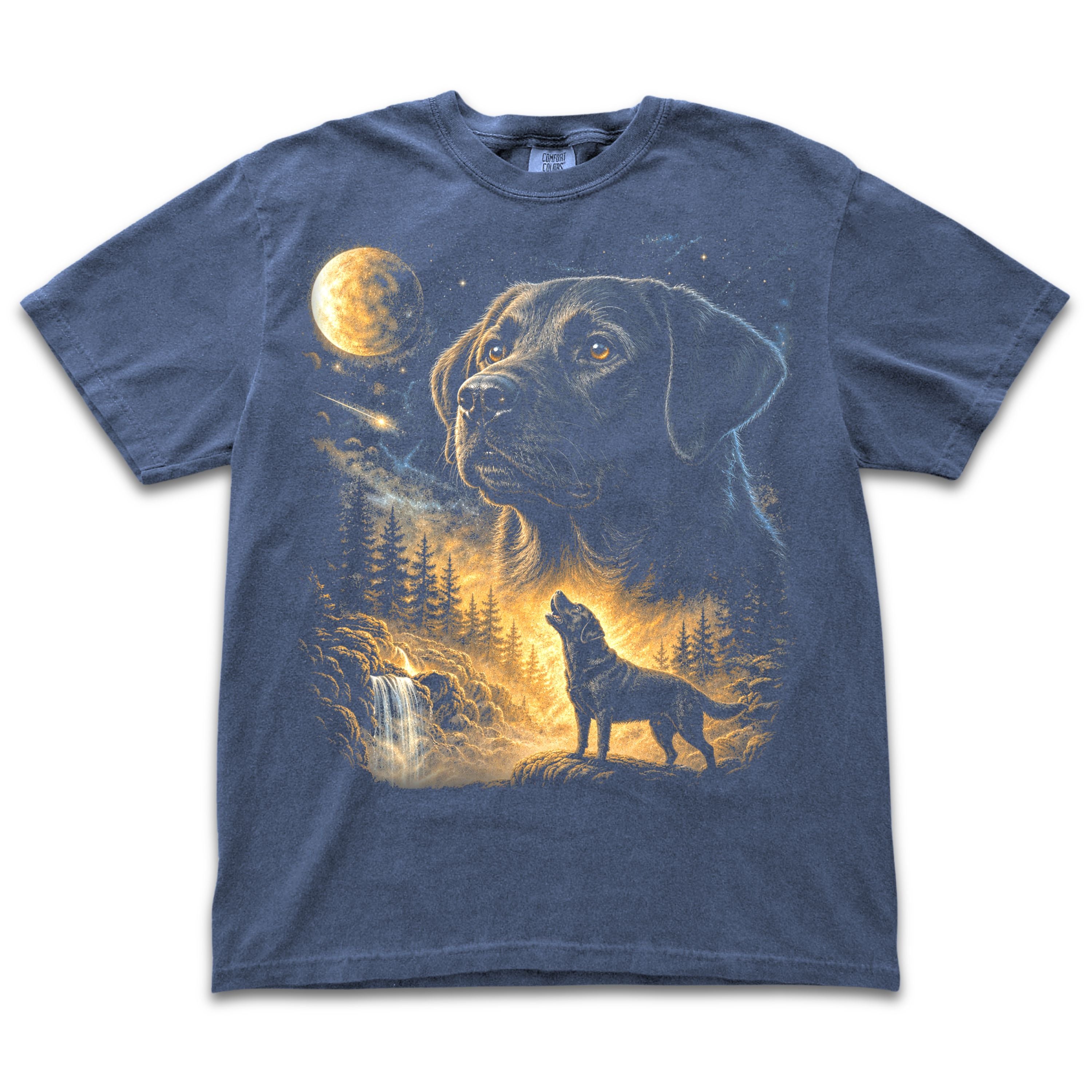 Black Labrador Howling to the Moon