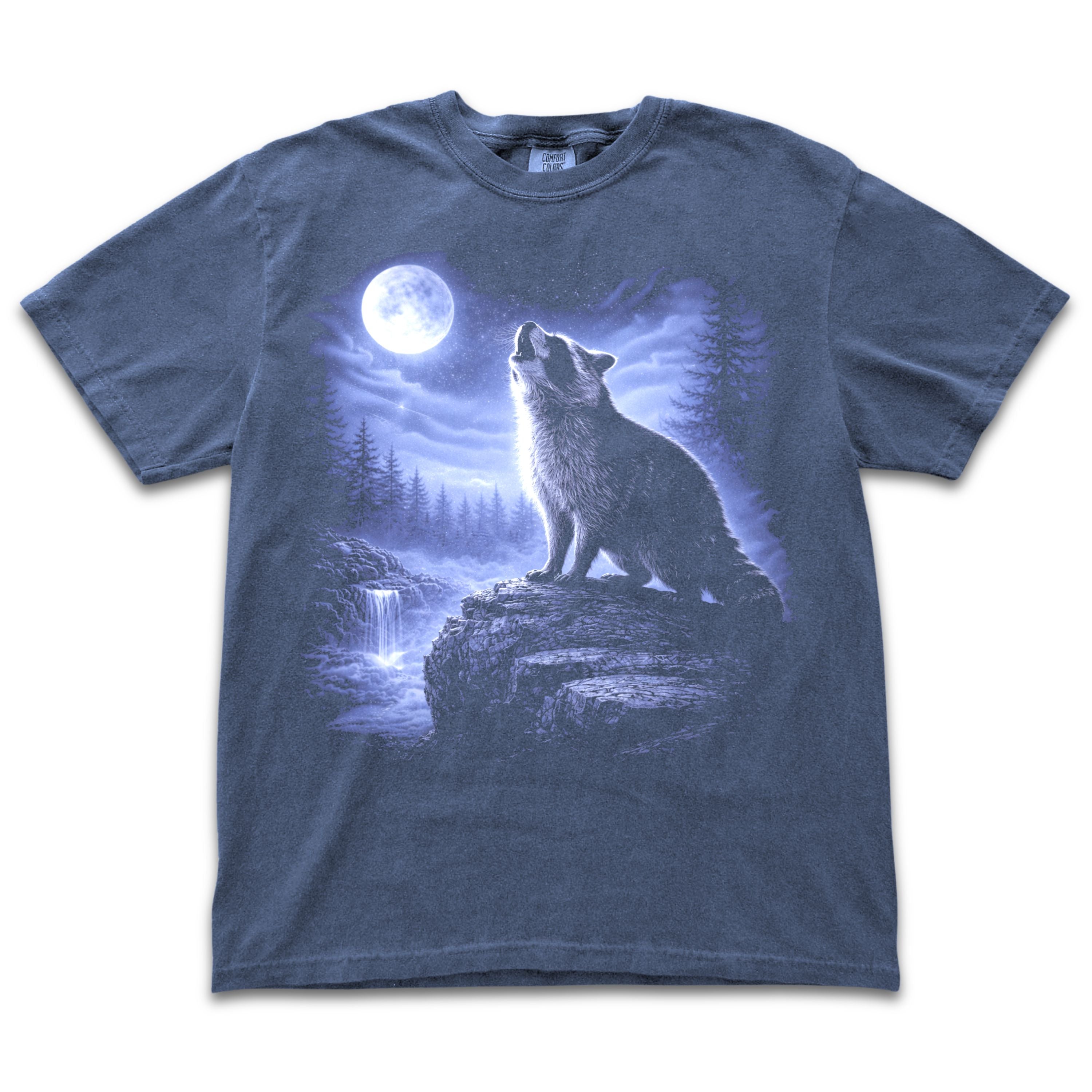 Raccoon Howling to the Moon