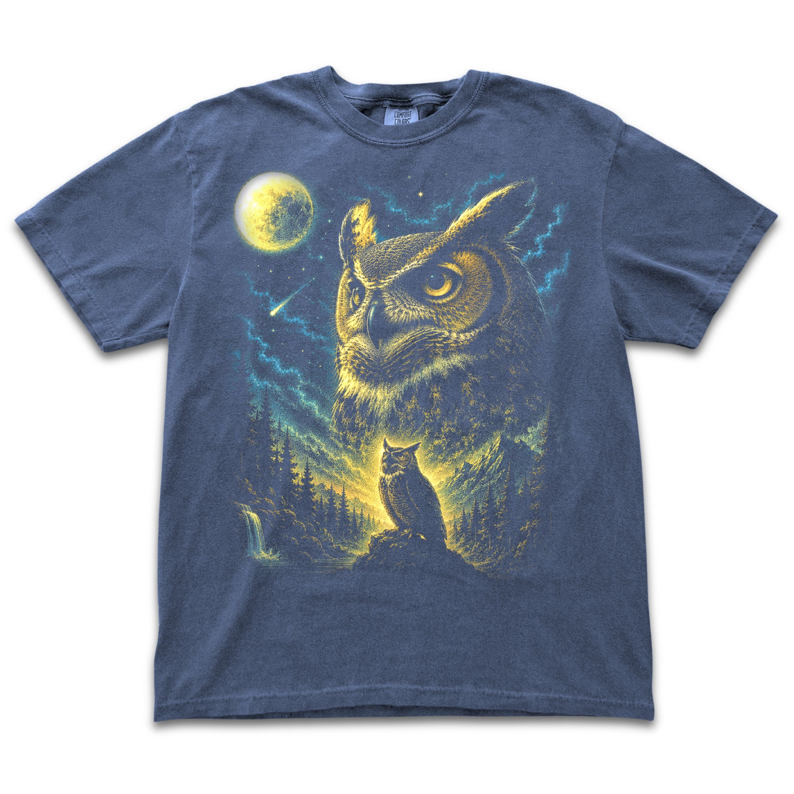 Great Horned Owl in Moonlight