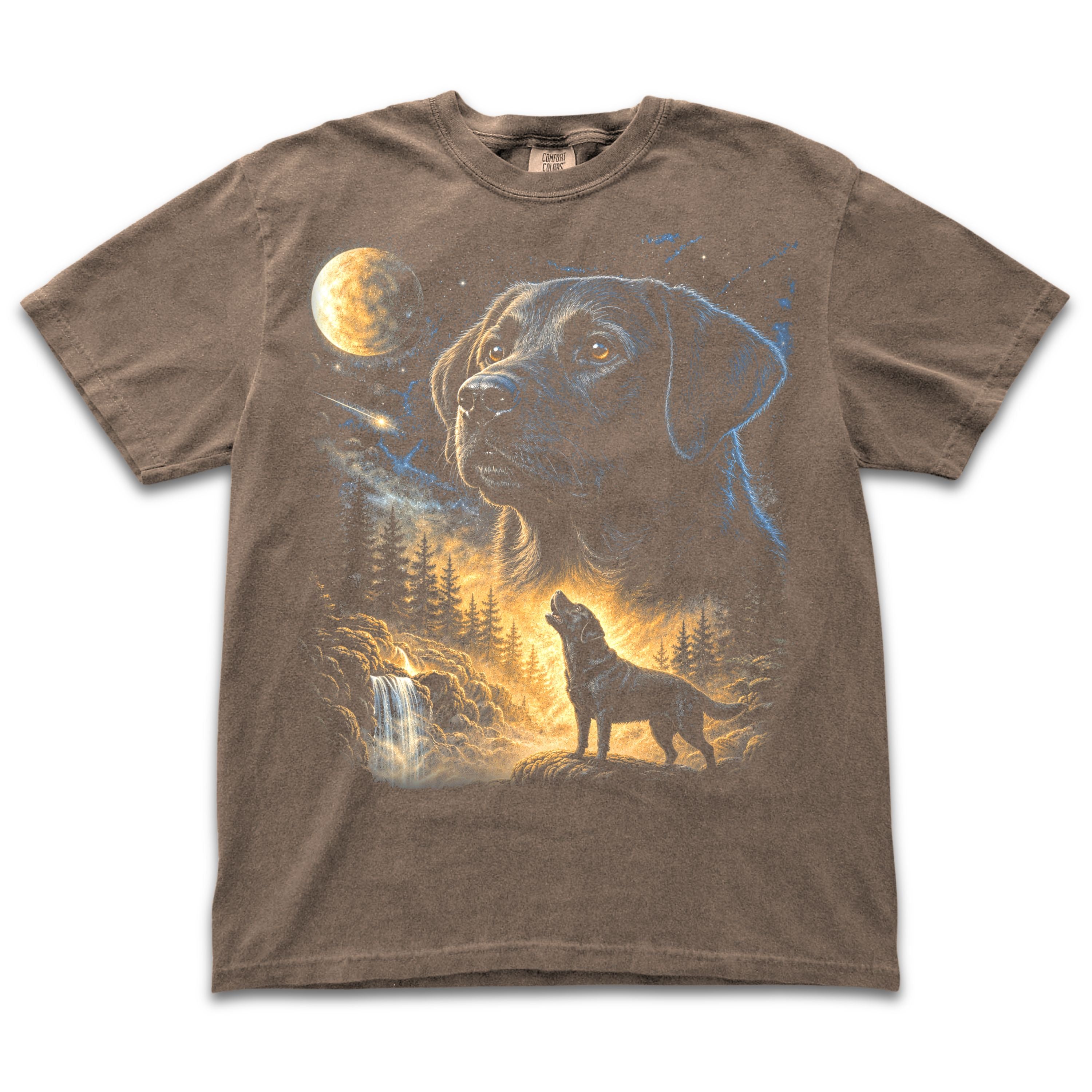 Black Labrador Howling to the Moon