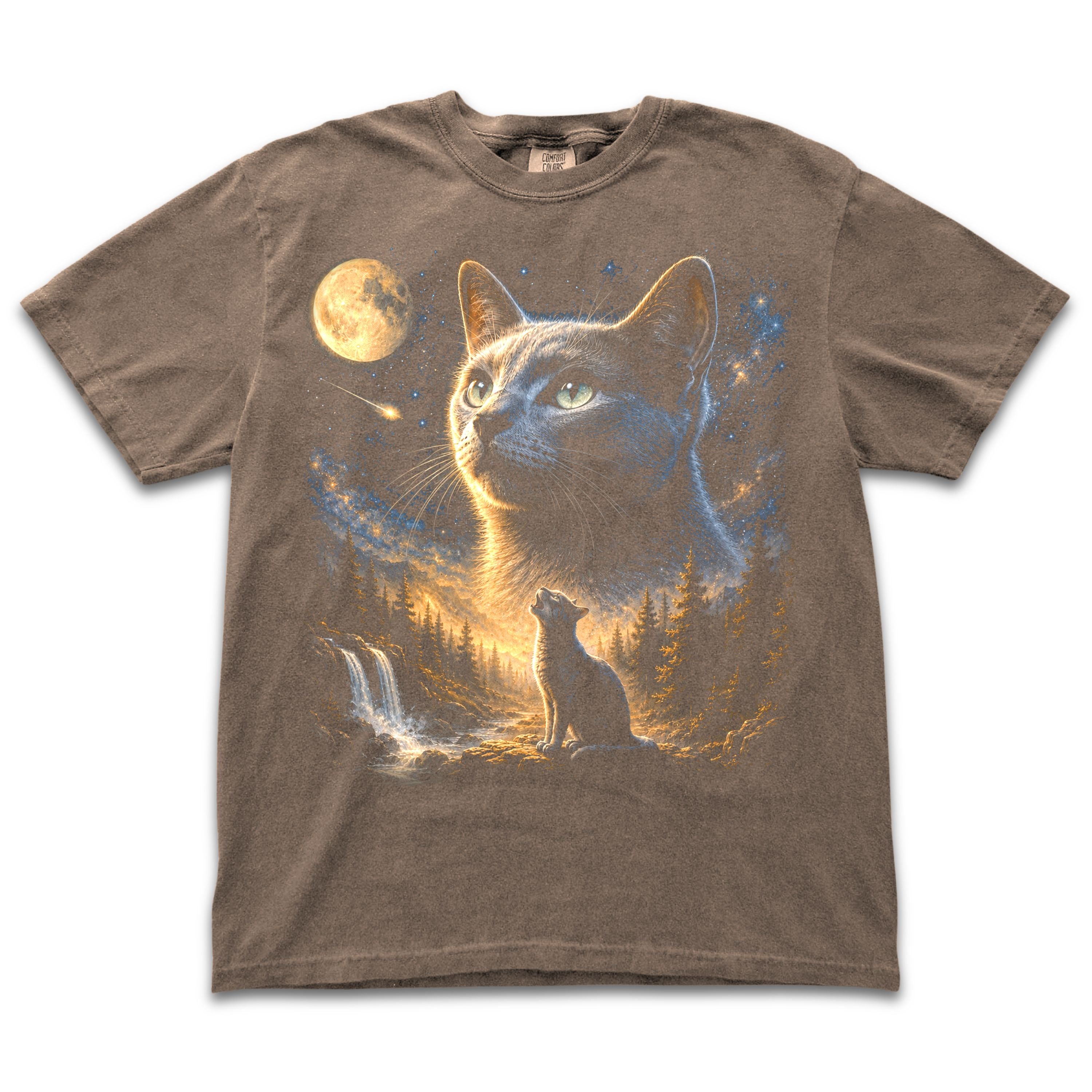 Russian Blue Cat Howling to the Moon