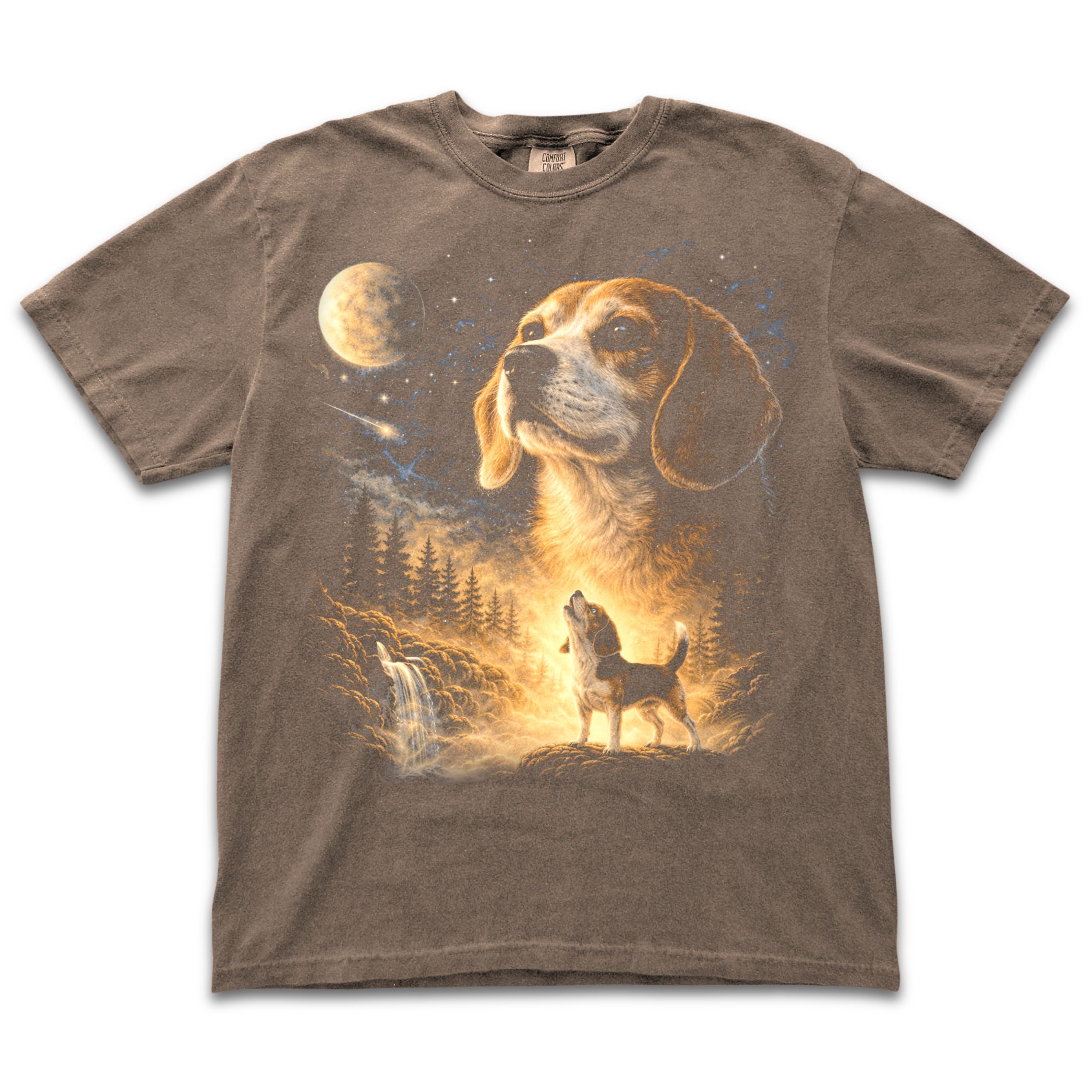 Beagle Howling to the Moon