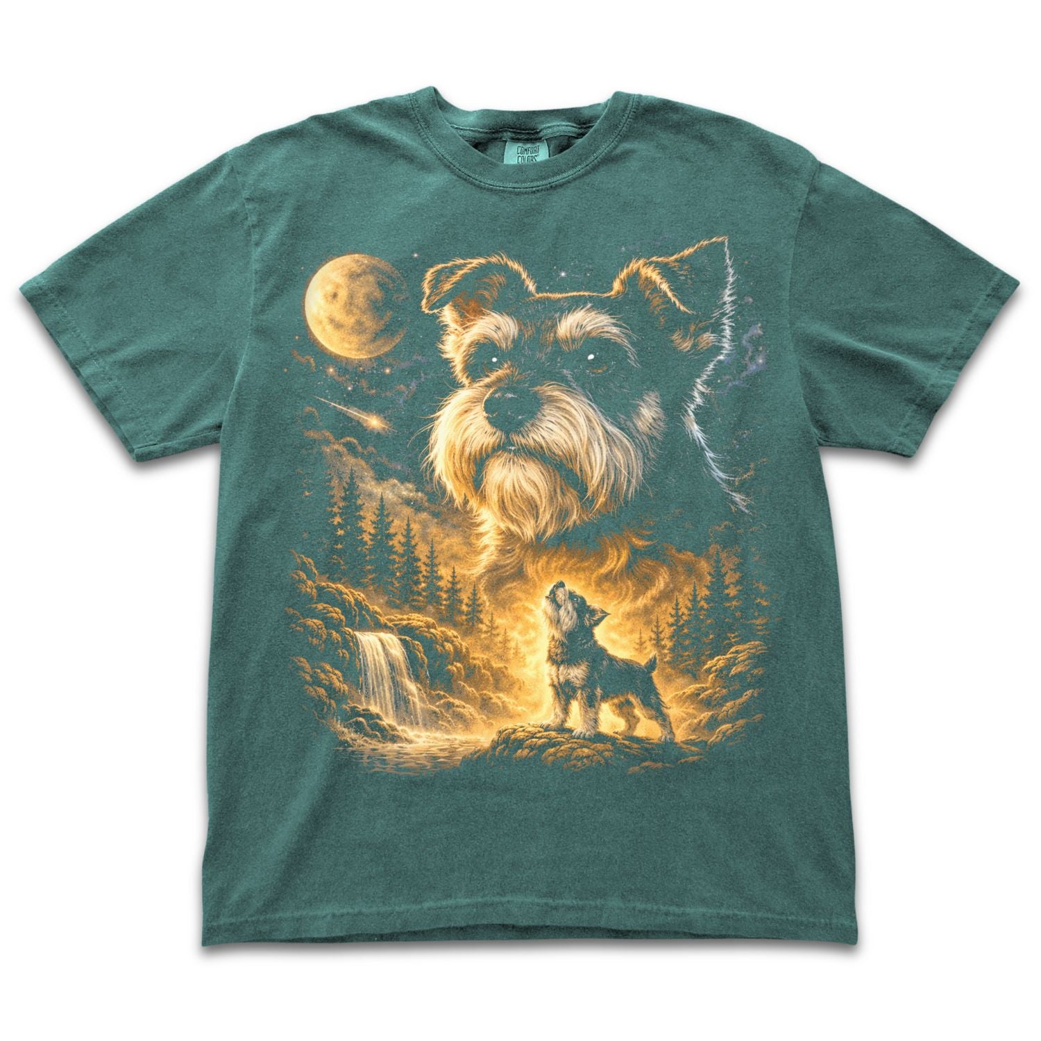 Miniature Schnauzer Howling to the Moon