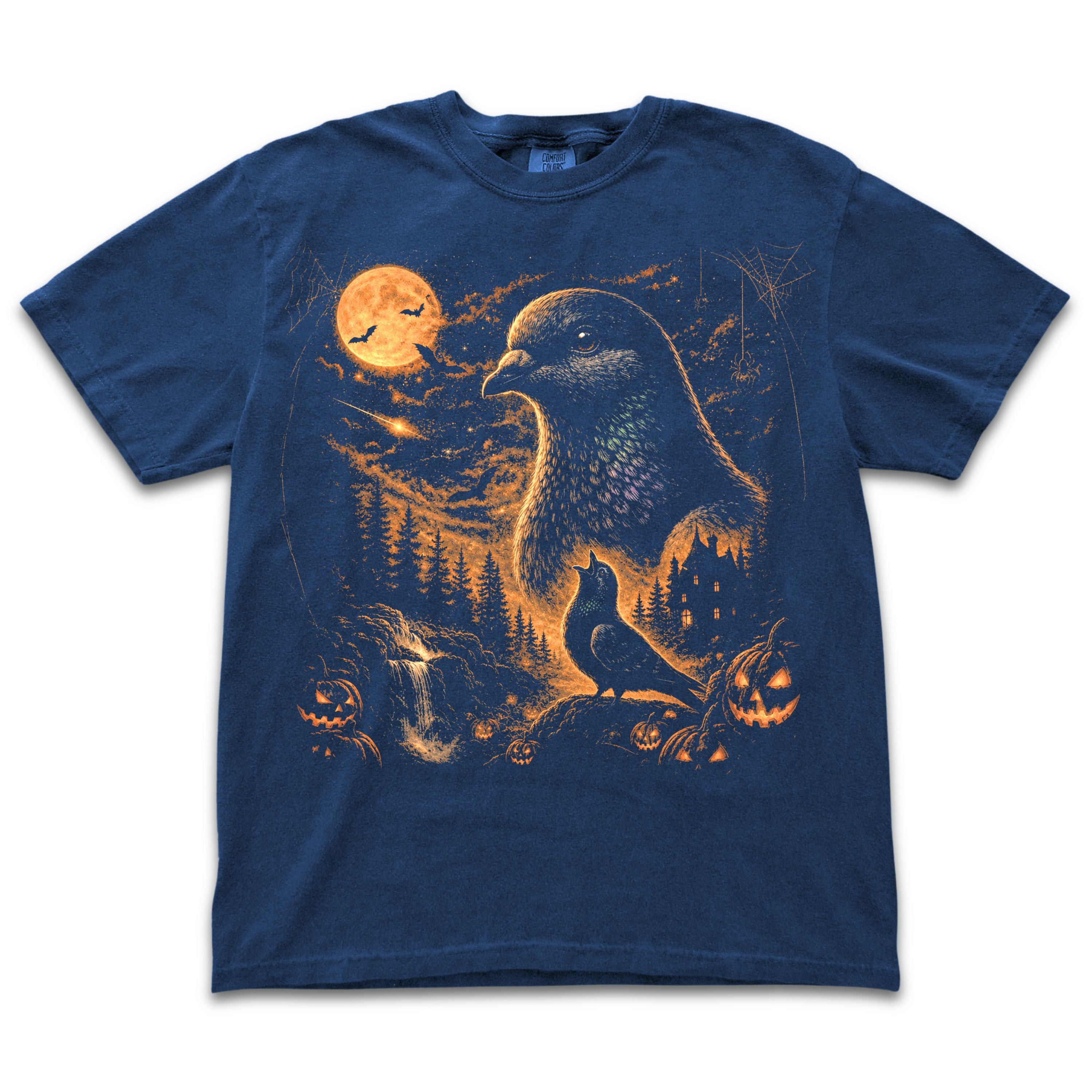 Halloween Pigeon Howling to the Moon