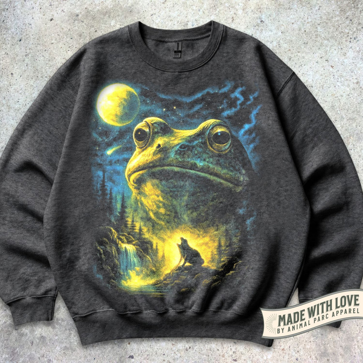 Frog Howling Moon Crewneck