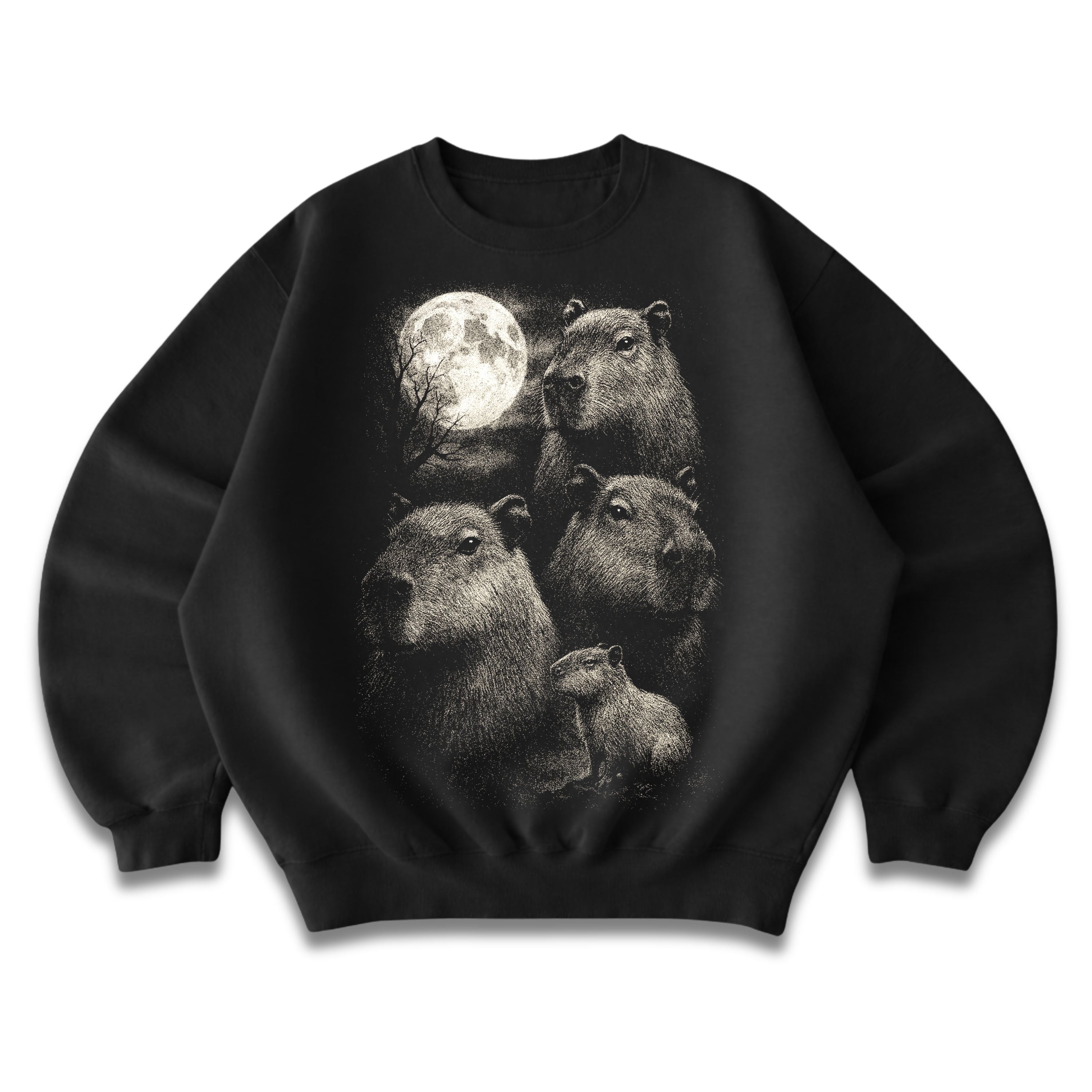 Capybaras Full Moon Crewneck