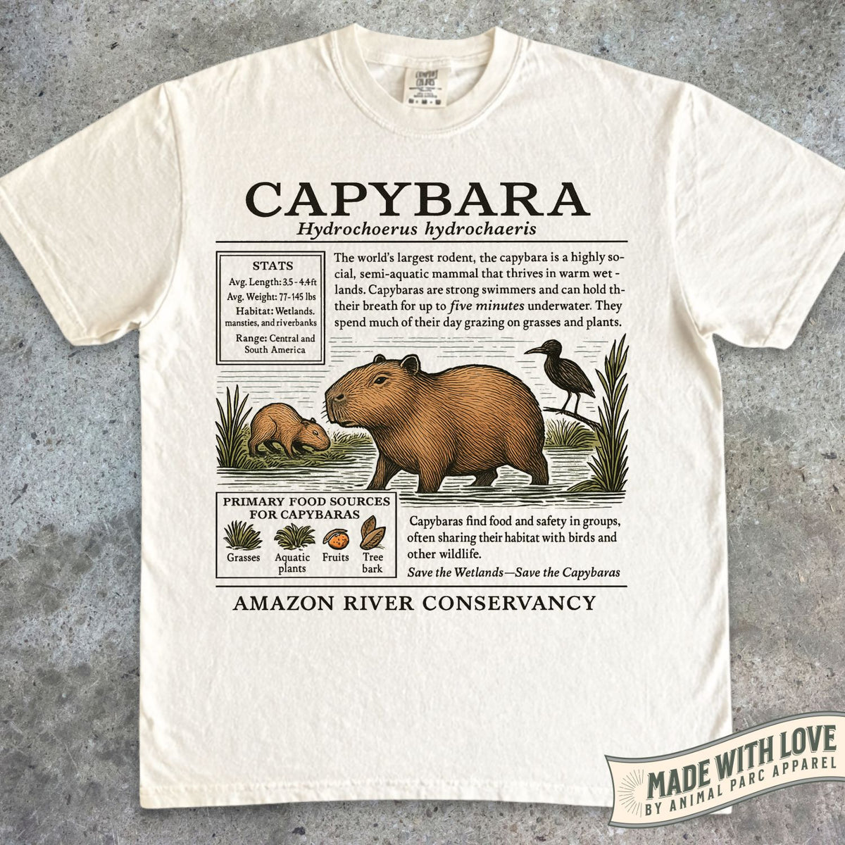Capybara Zoology Tee