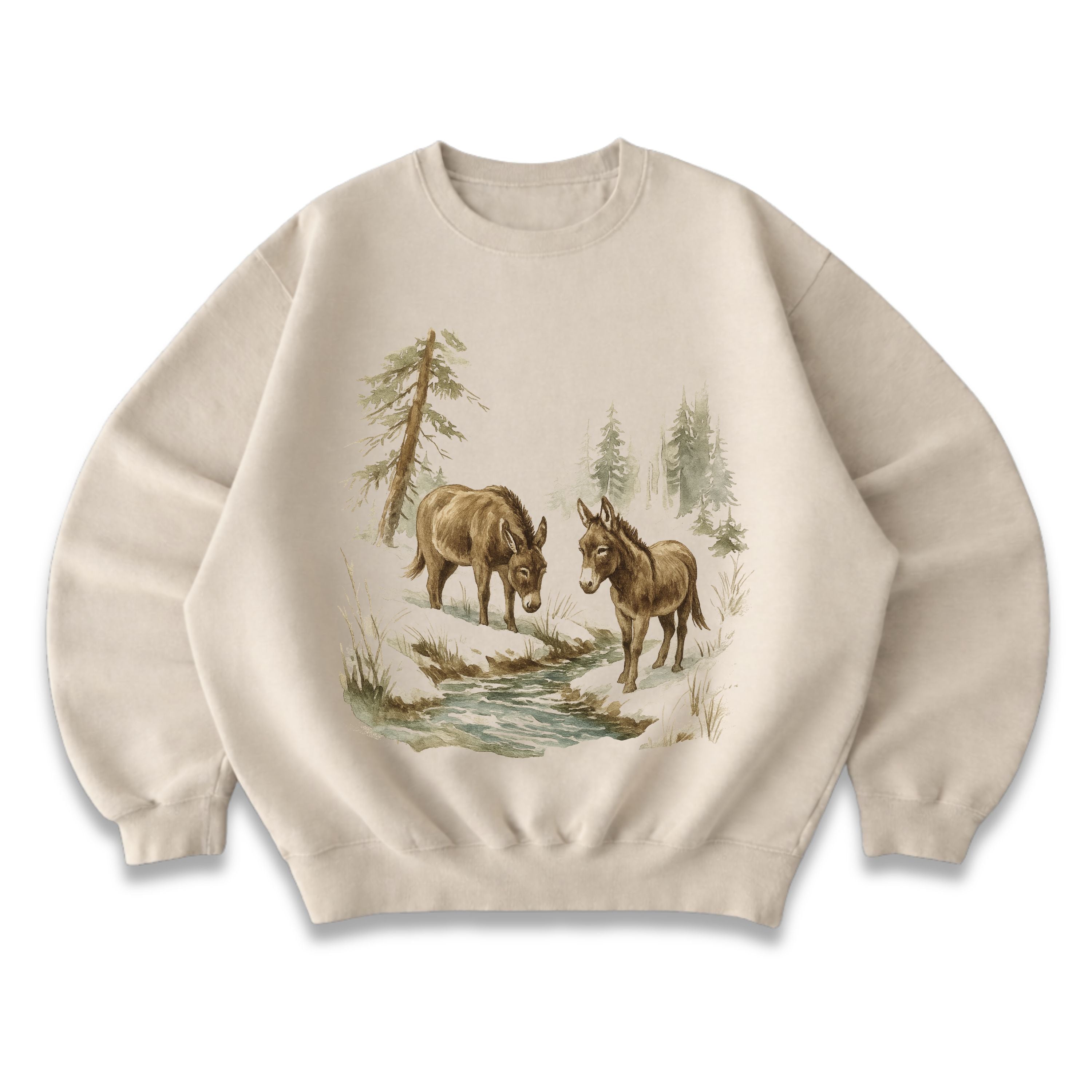 Donkeys in Nature Crewneck