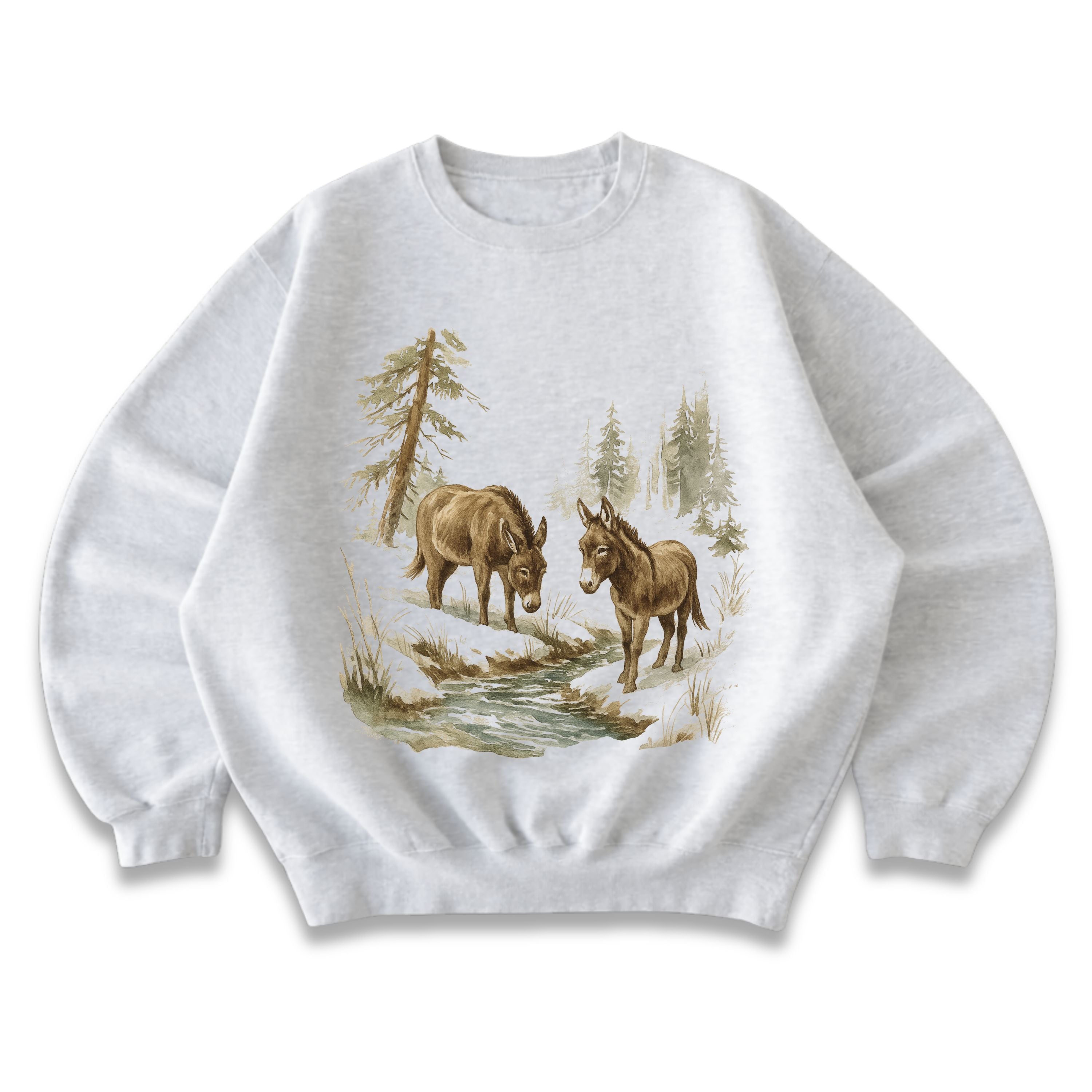 Donkeys in Nature Crewneck