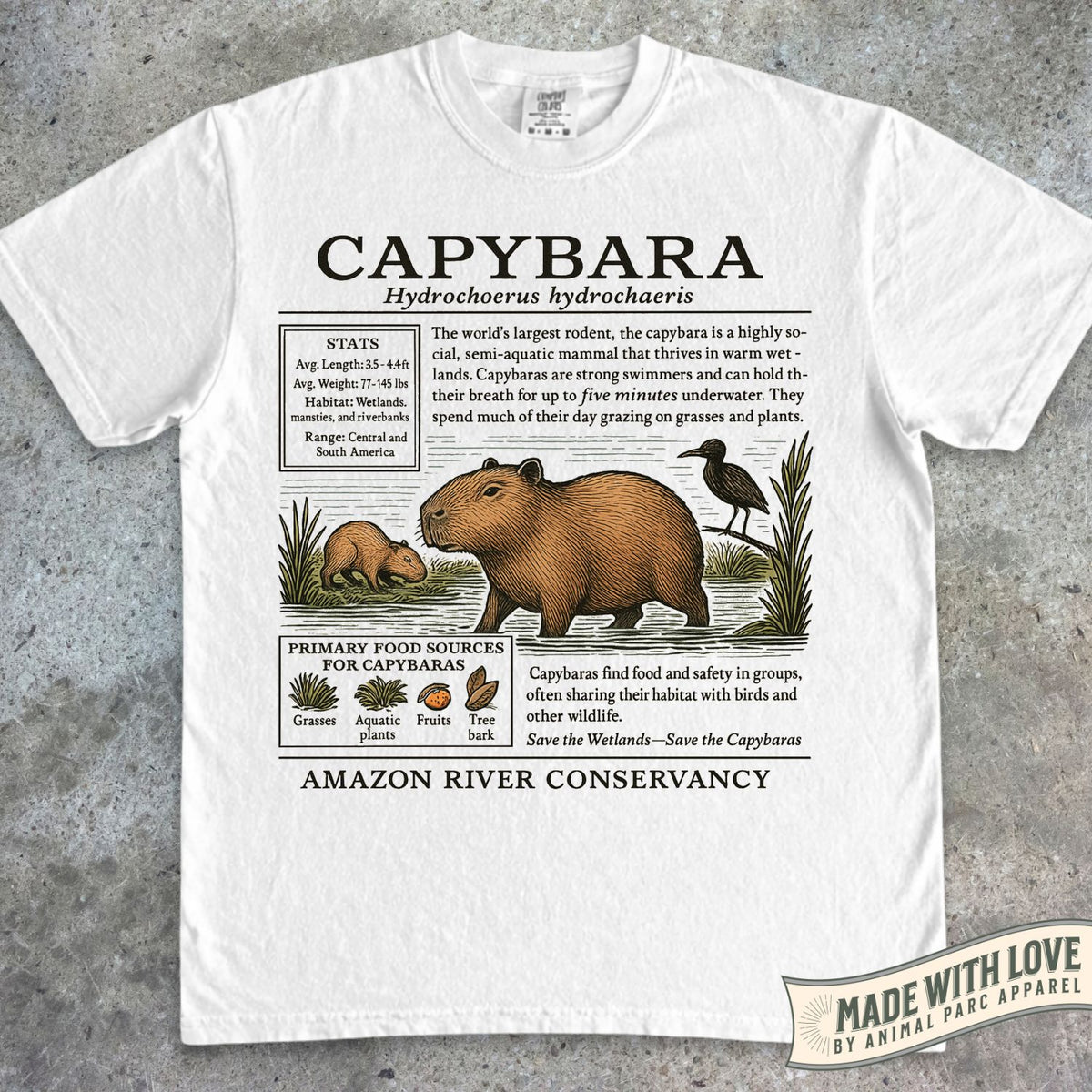 Capybara Zoology Tee