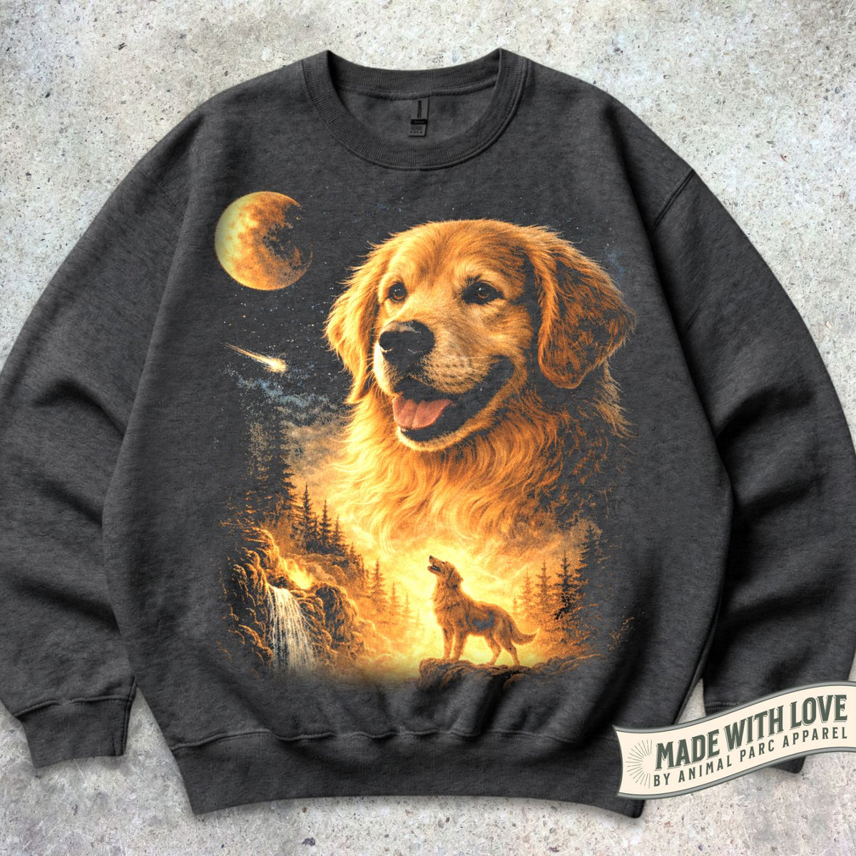 Golden Retriever Moonlight Crewneck