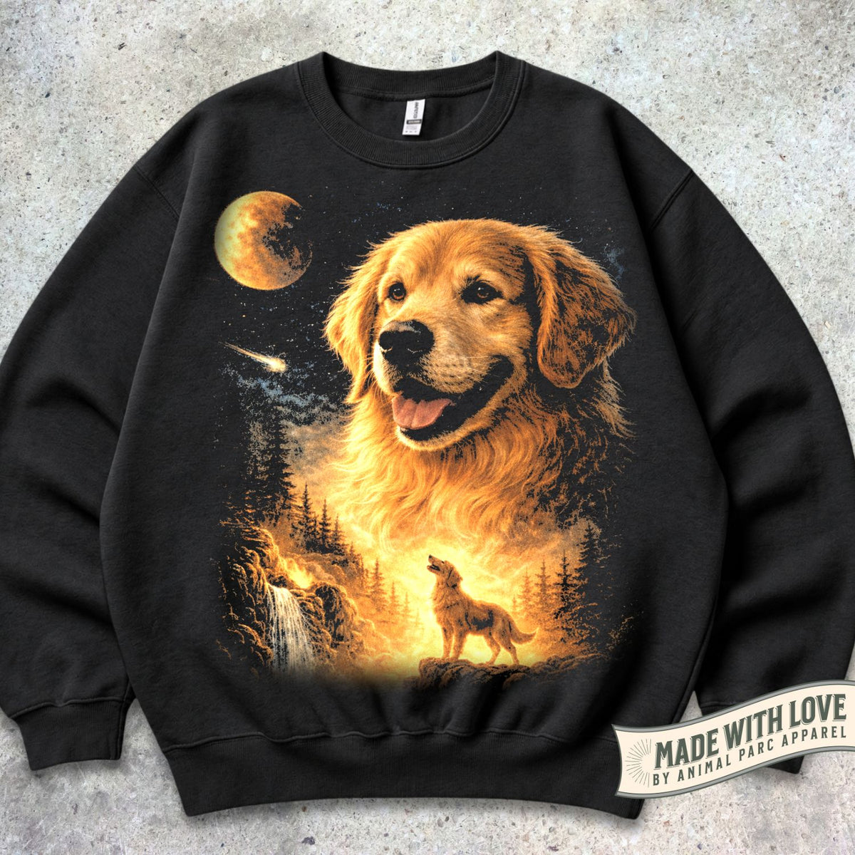 Golden Retriever Moonlight Crewneck
