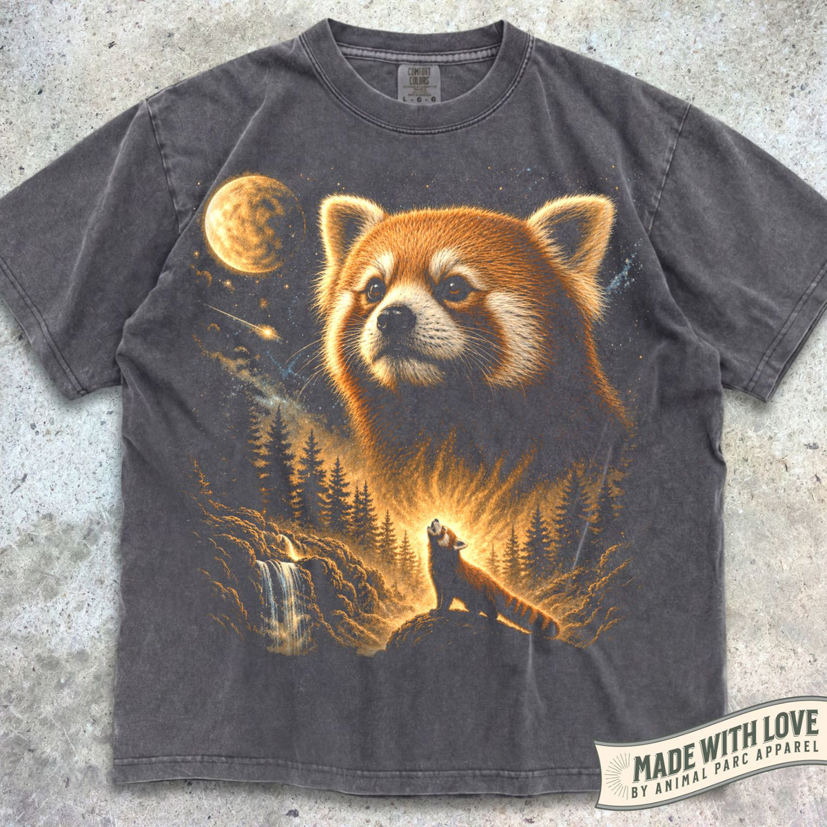 Red Panda Howling Moon Tee