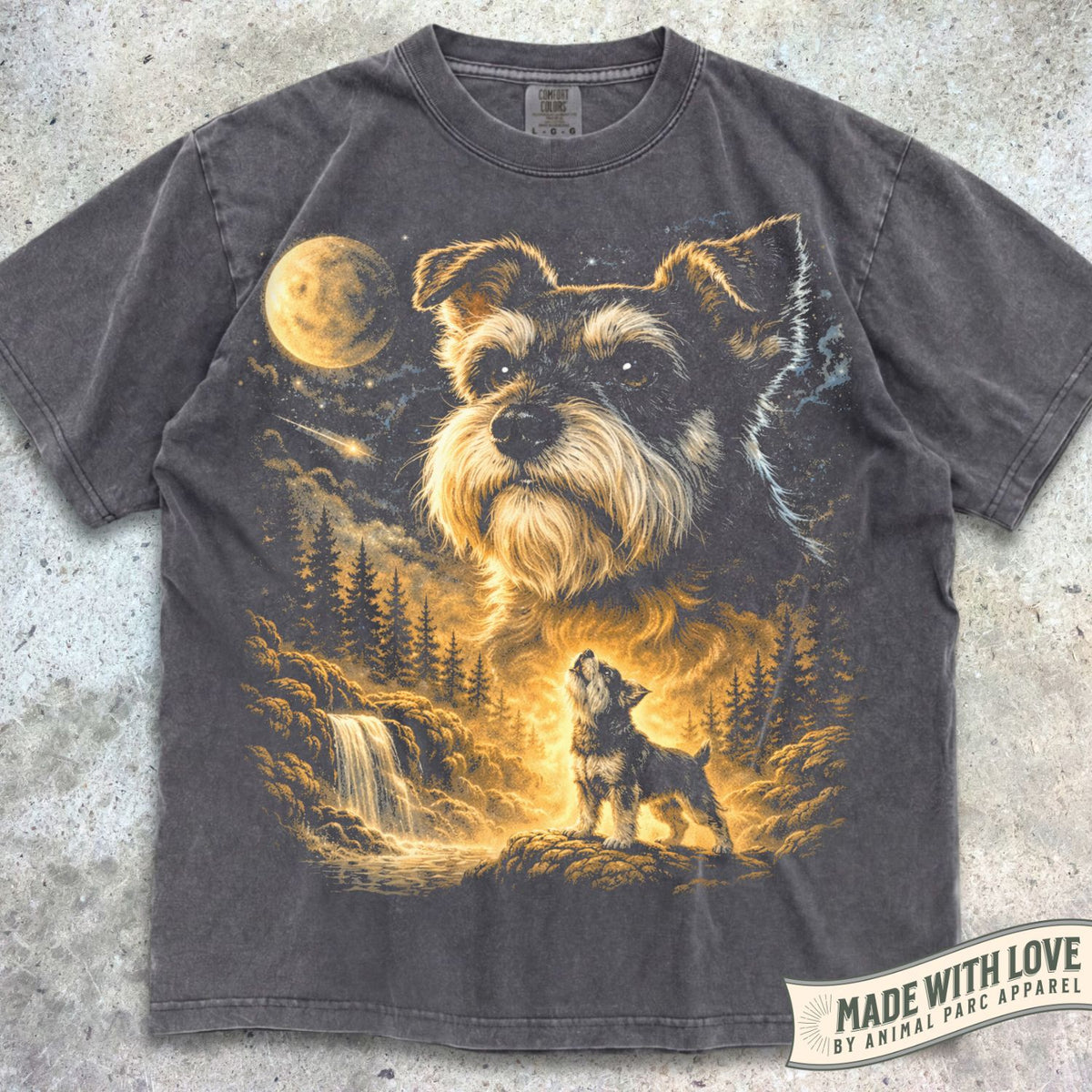 Miniature Schnauzer Howling Moon Tee