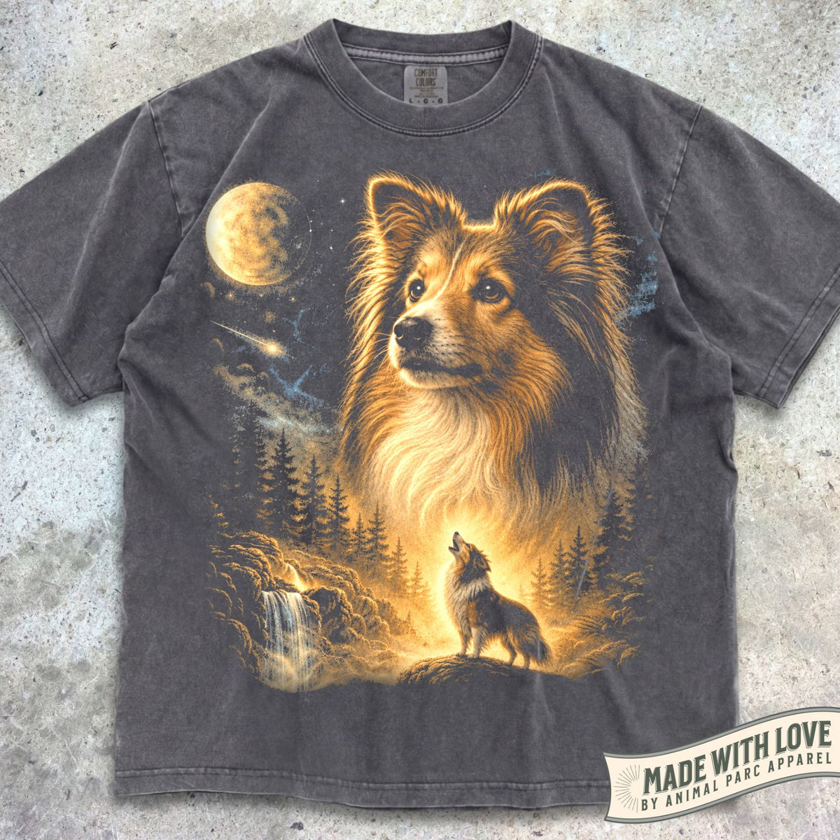 Sheltie Howling Moon Tee