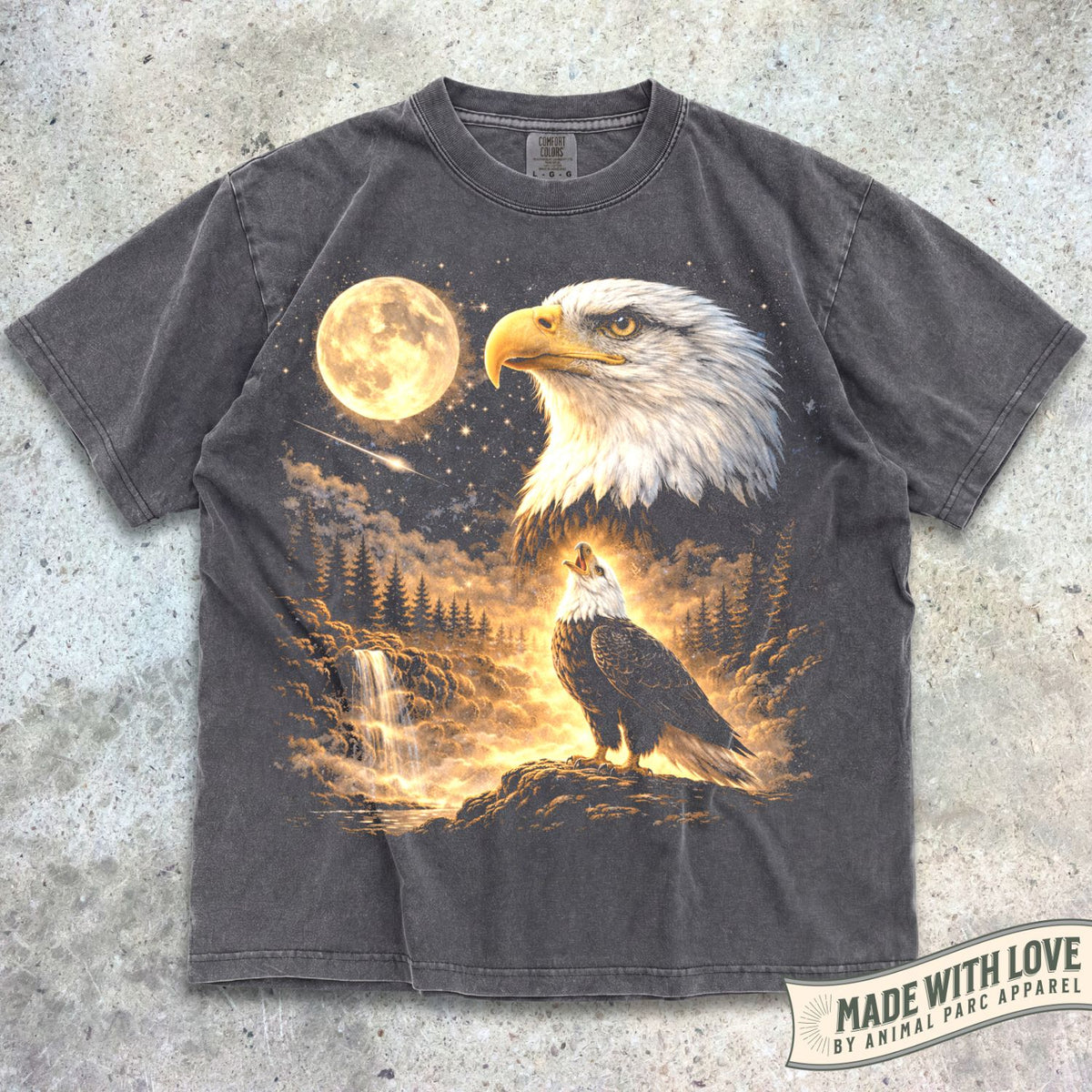 Bald Eagle Howling Moon Tee