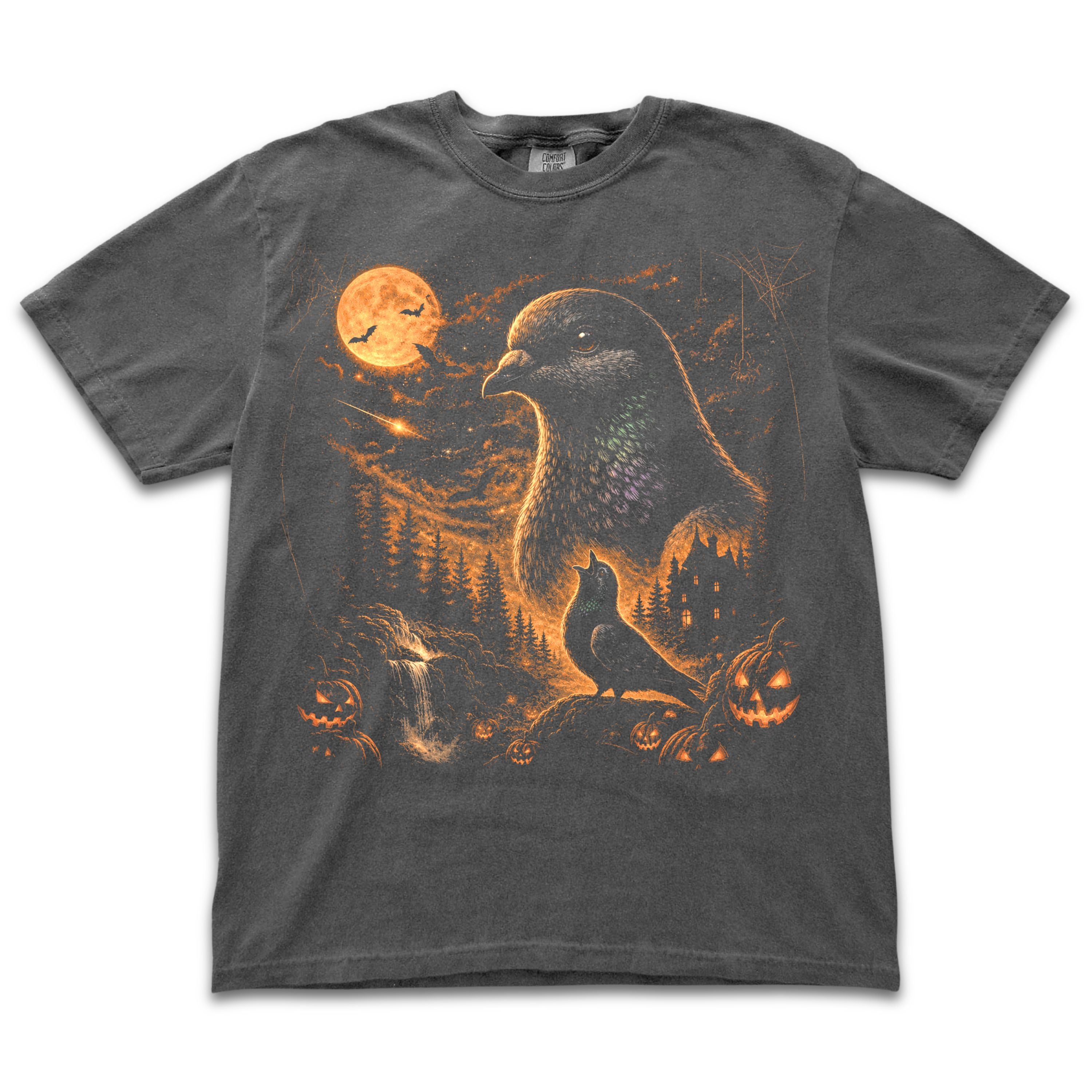 Halloween Pigeon Howling to the Moon