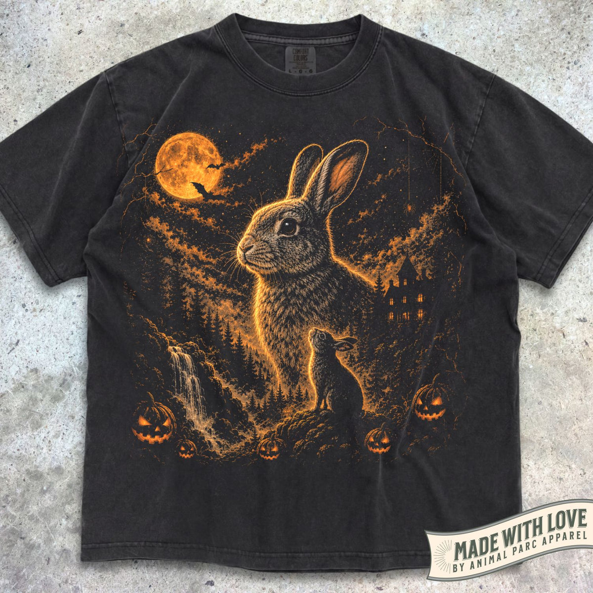 Halloween Rabbit Howling Moon Tee