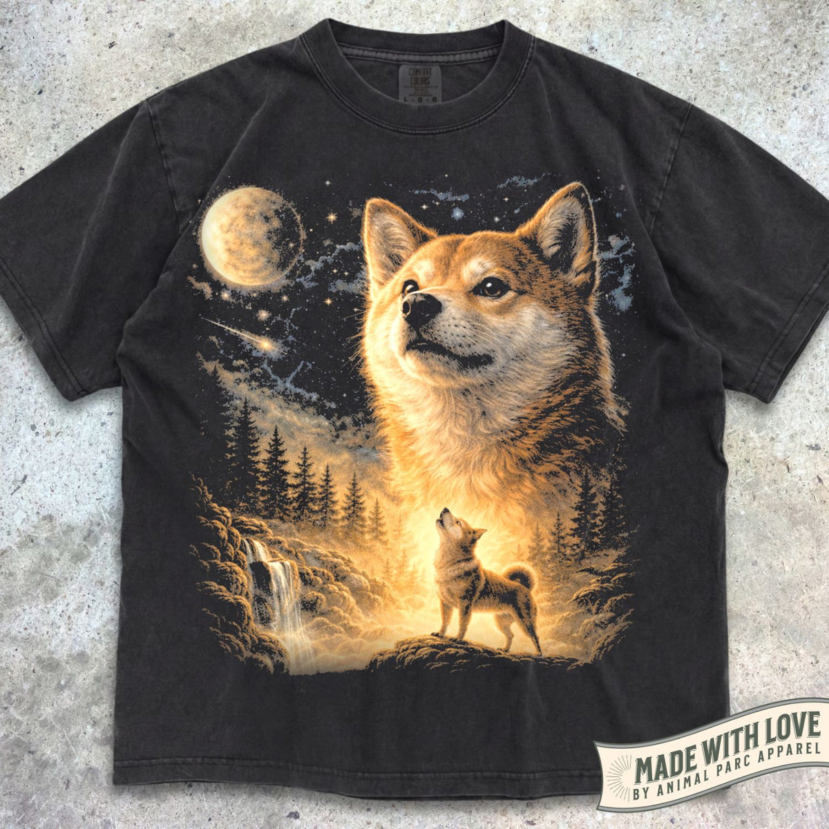 Shiba Inu Howling Moon Tee