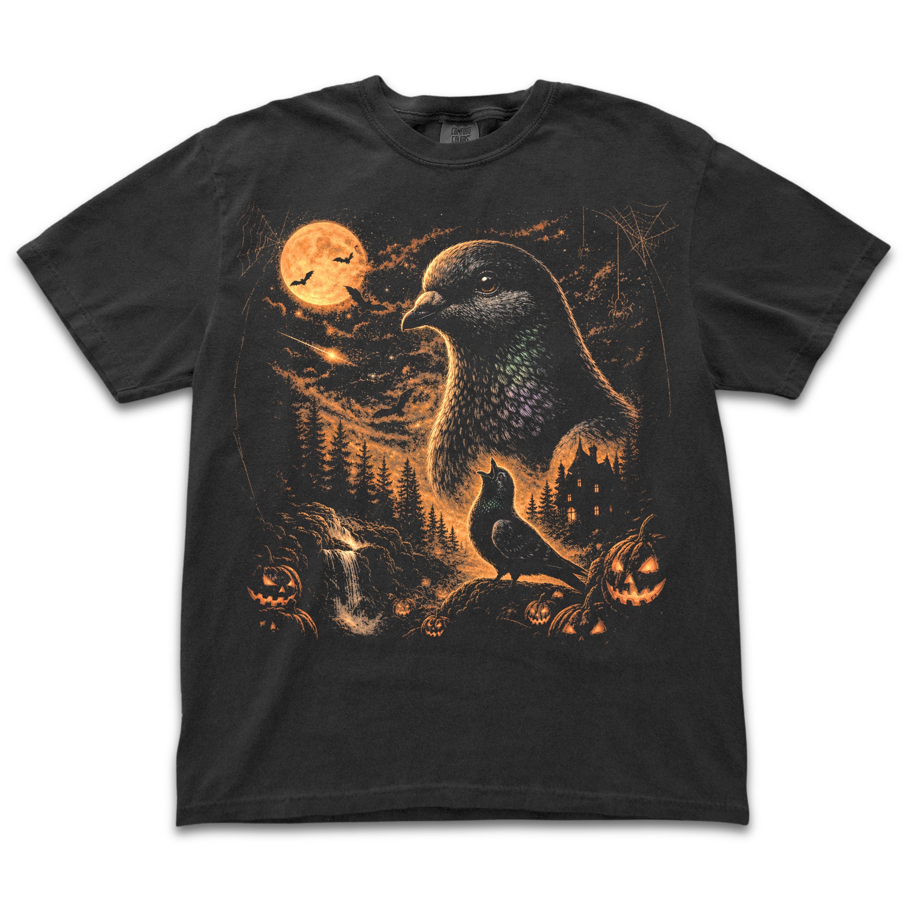 Halloween Pigeon Howling to the Moon