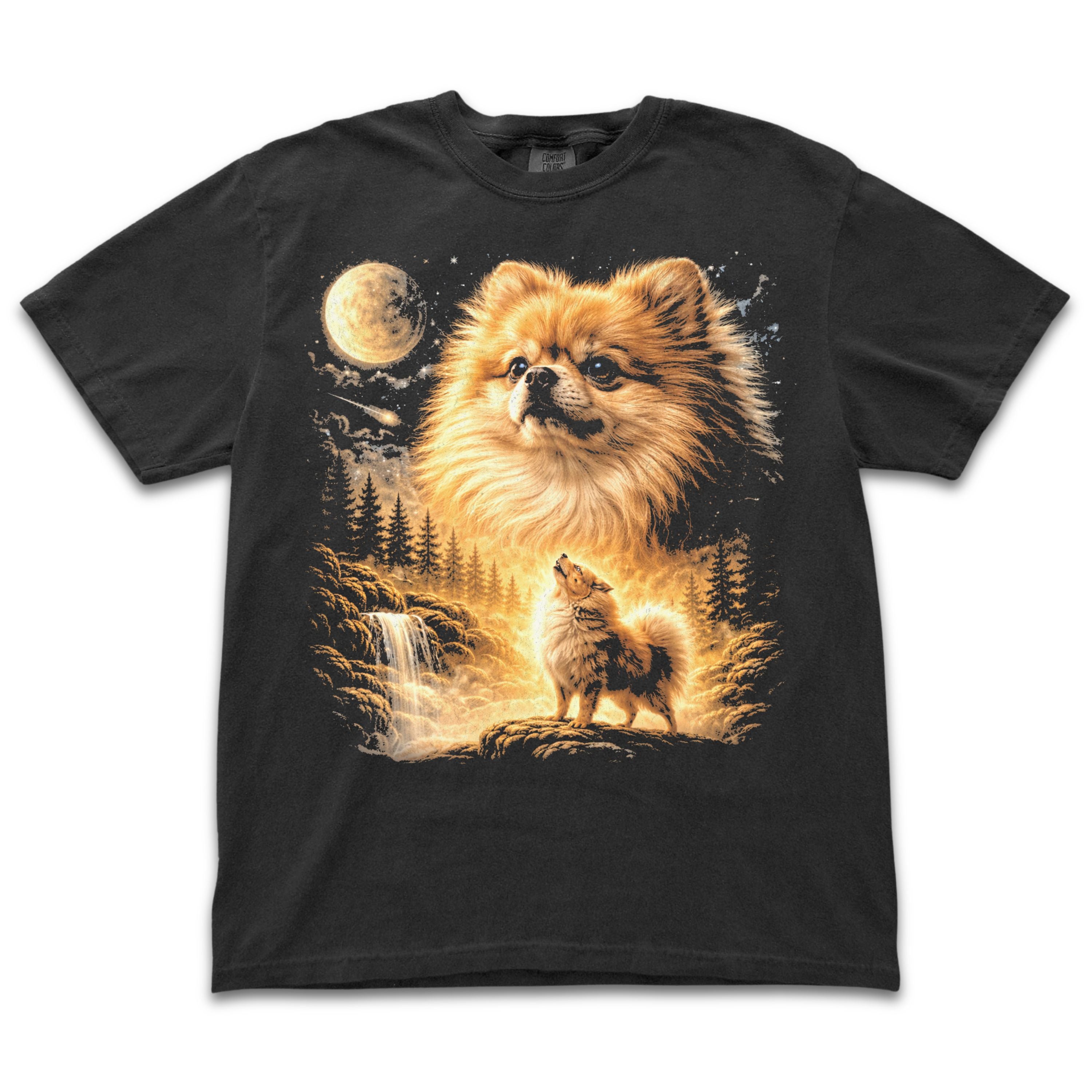 Pomeranian Howling to the Moon