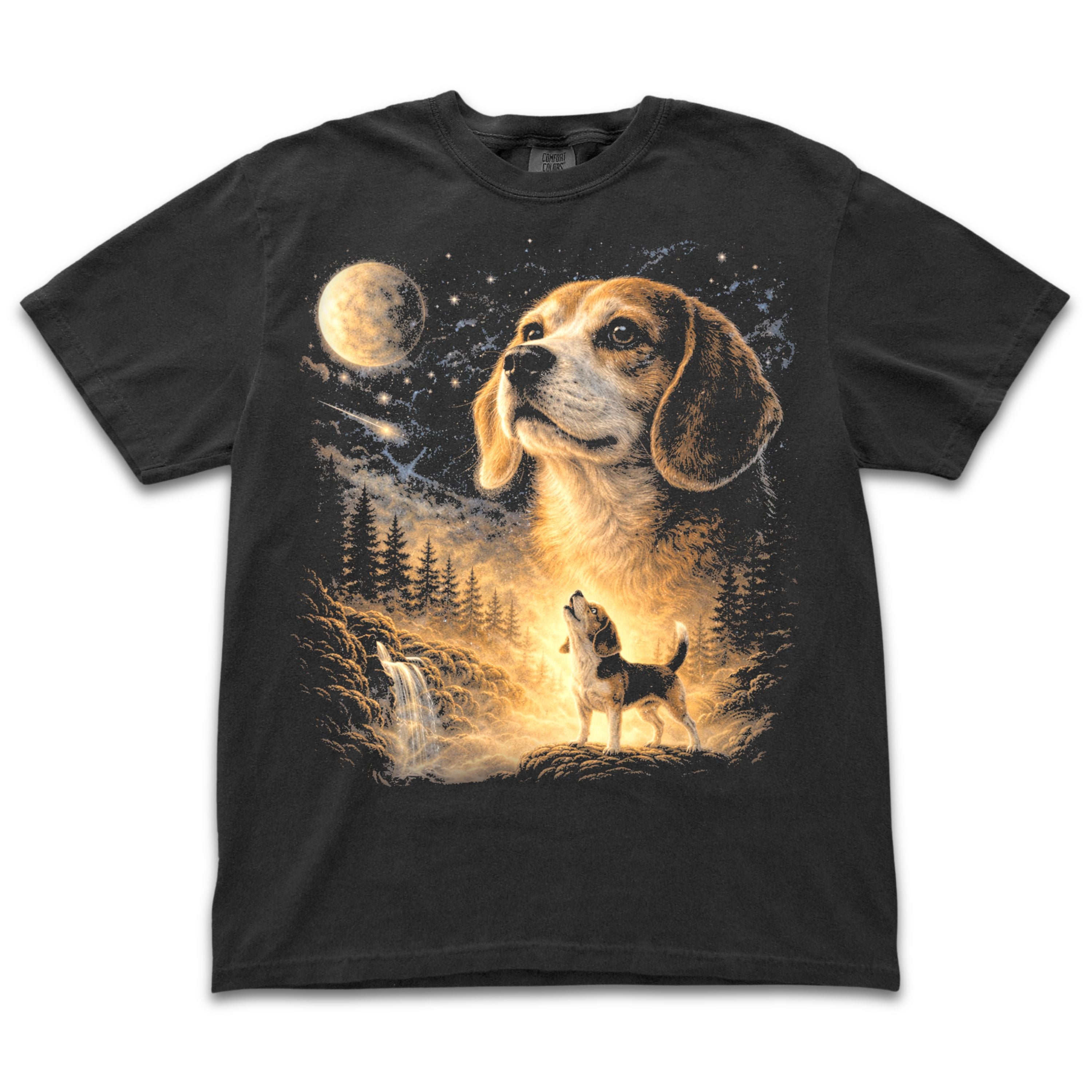 Beagle Howling to the Moon