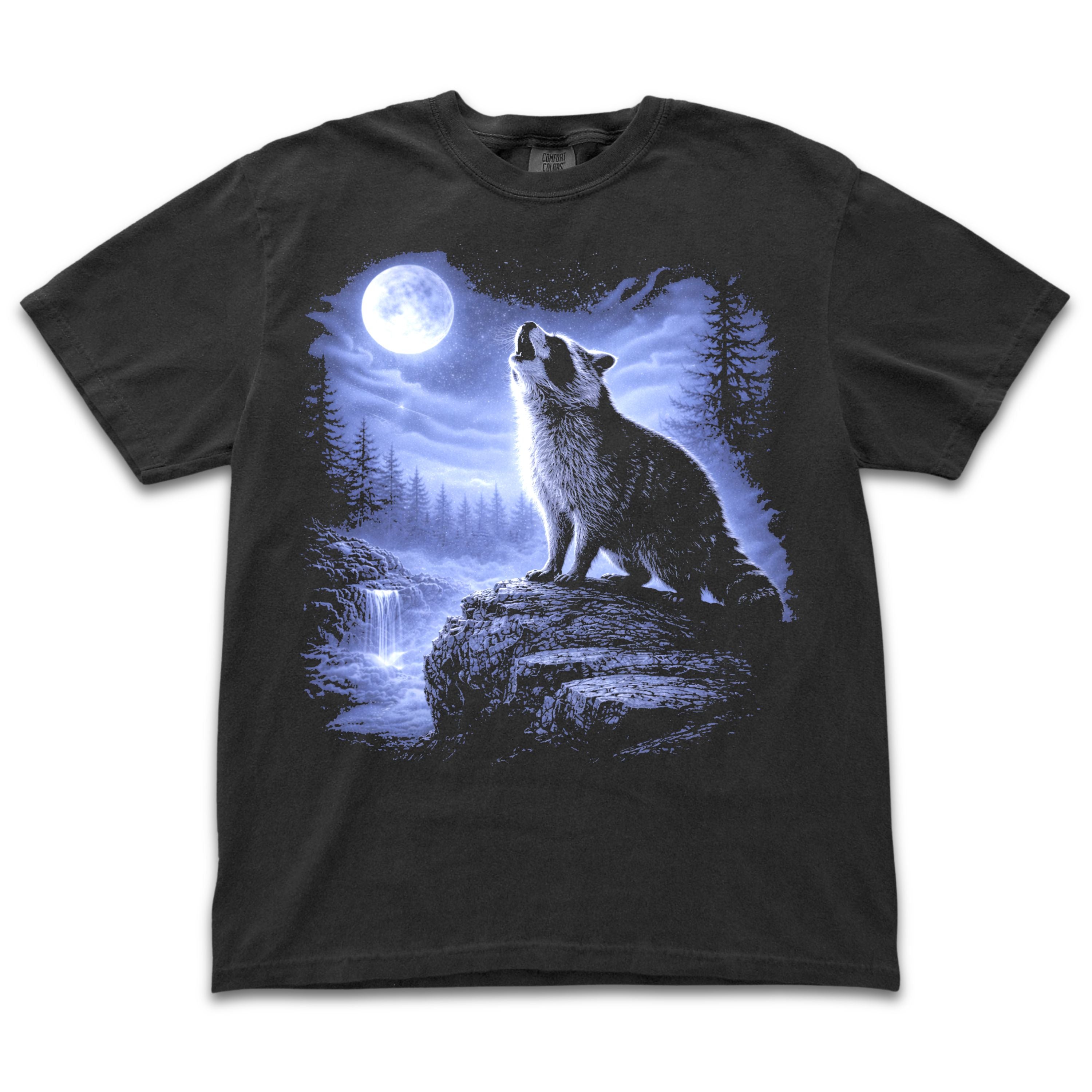 Raccoon Howling to the Moon