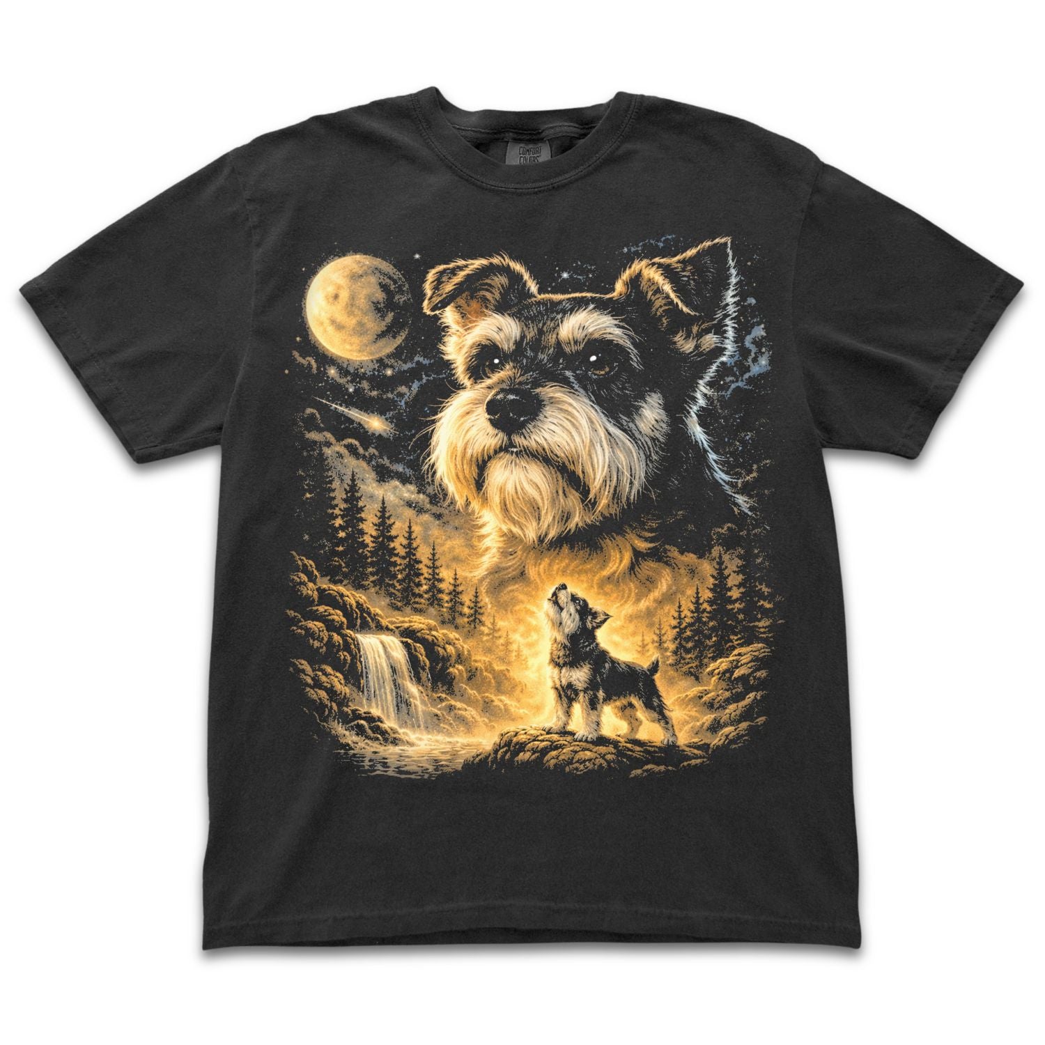 Miniature Schnauzer Howling to the Moon