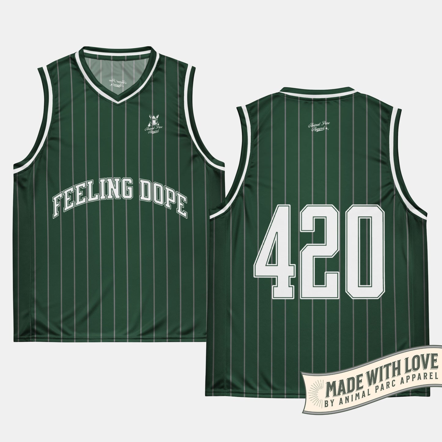 Feeling Dope - Pinstripes Basketball Jersey - Green