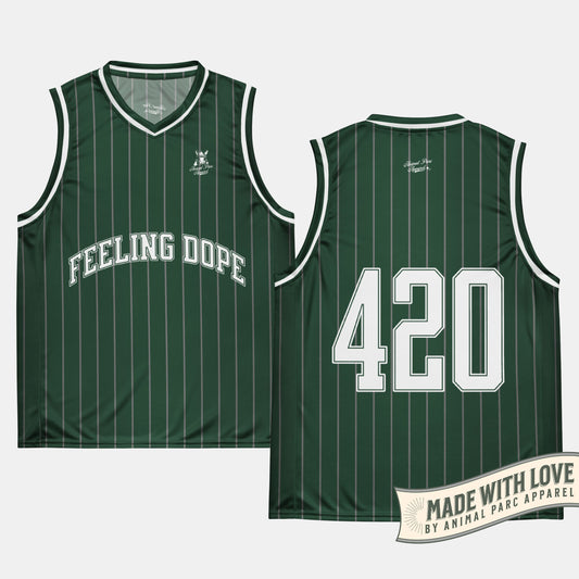 Feeling Dope - Pinstripes Basketball Jersey - Green