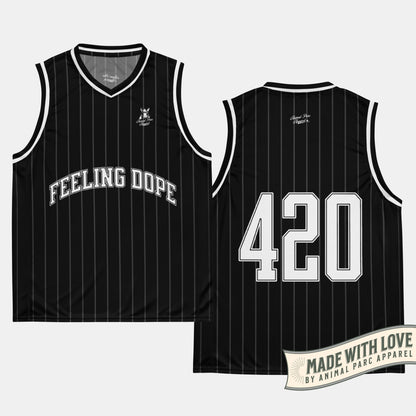 Feeling Dope - Pinstripes Basketball Jersey - Black