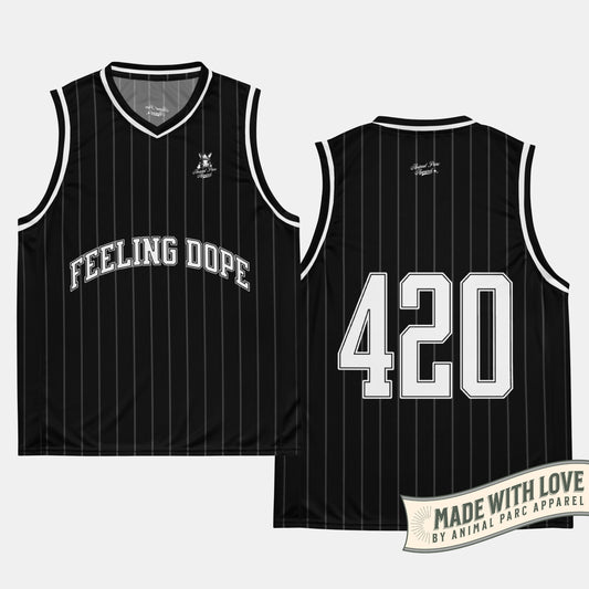 Feeling Dope - Pinstripes Basketball Jersey - Black