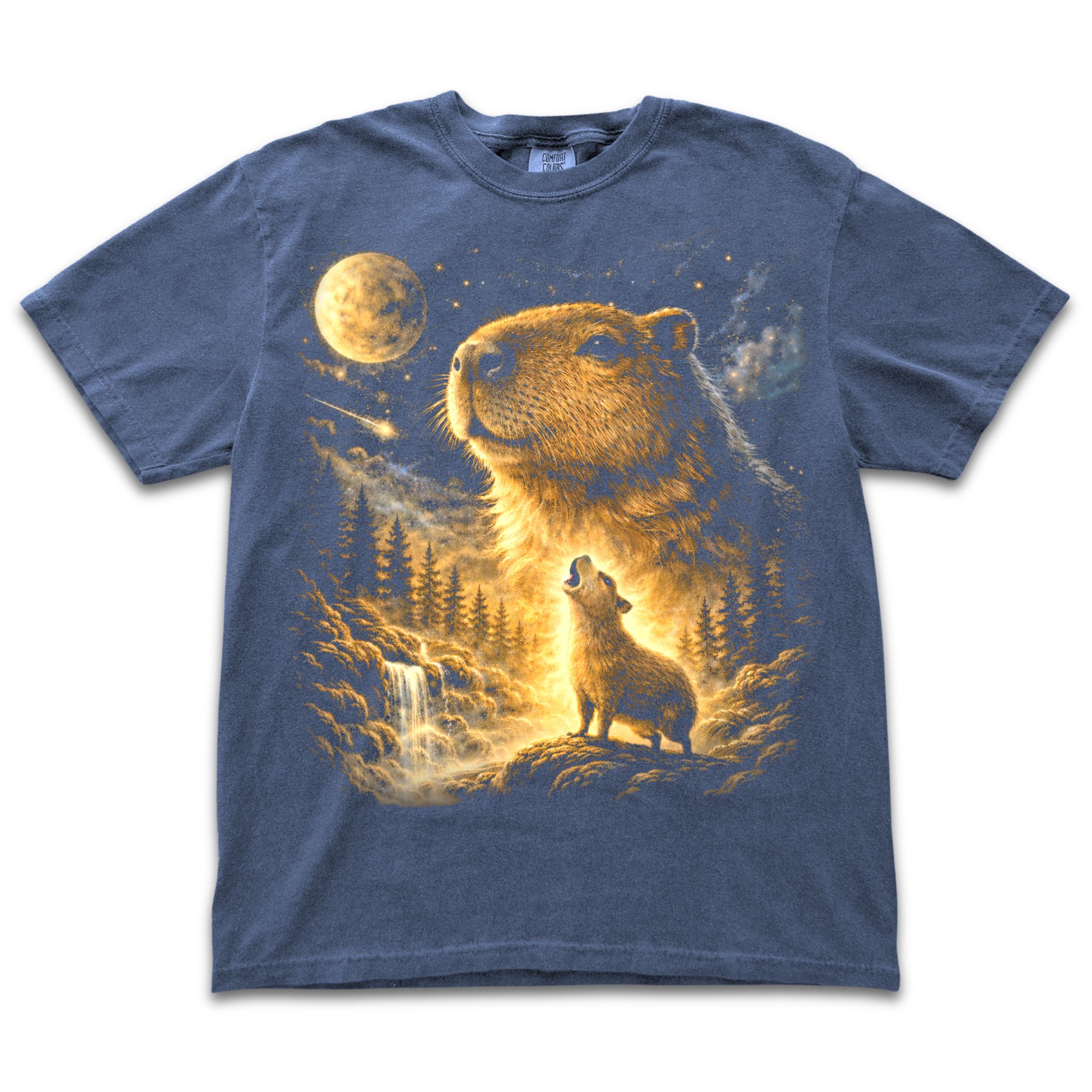 Capybara Howling to the Moon