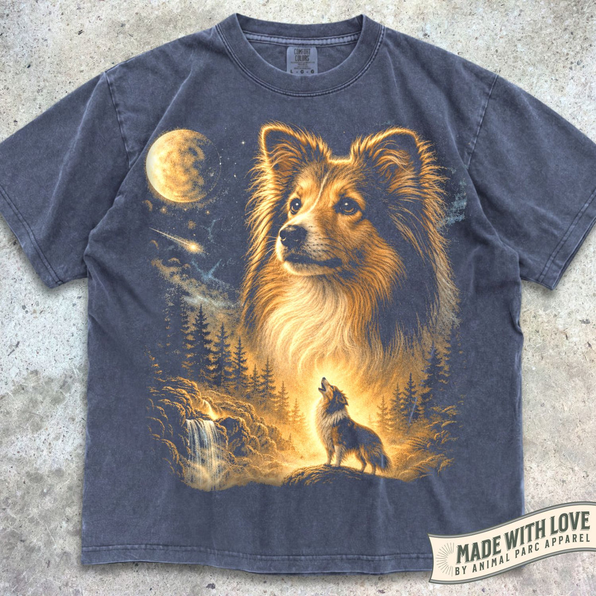 Sheltie Howling Moon Tee