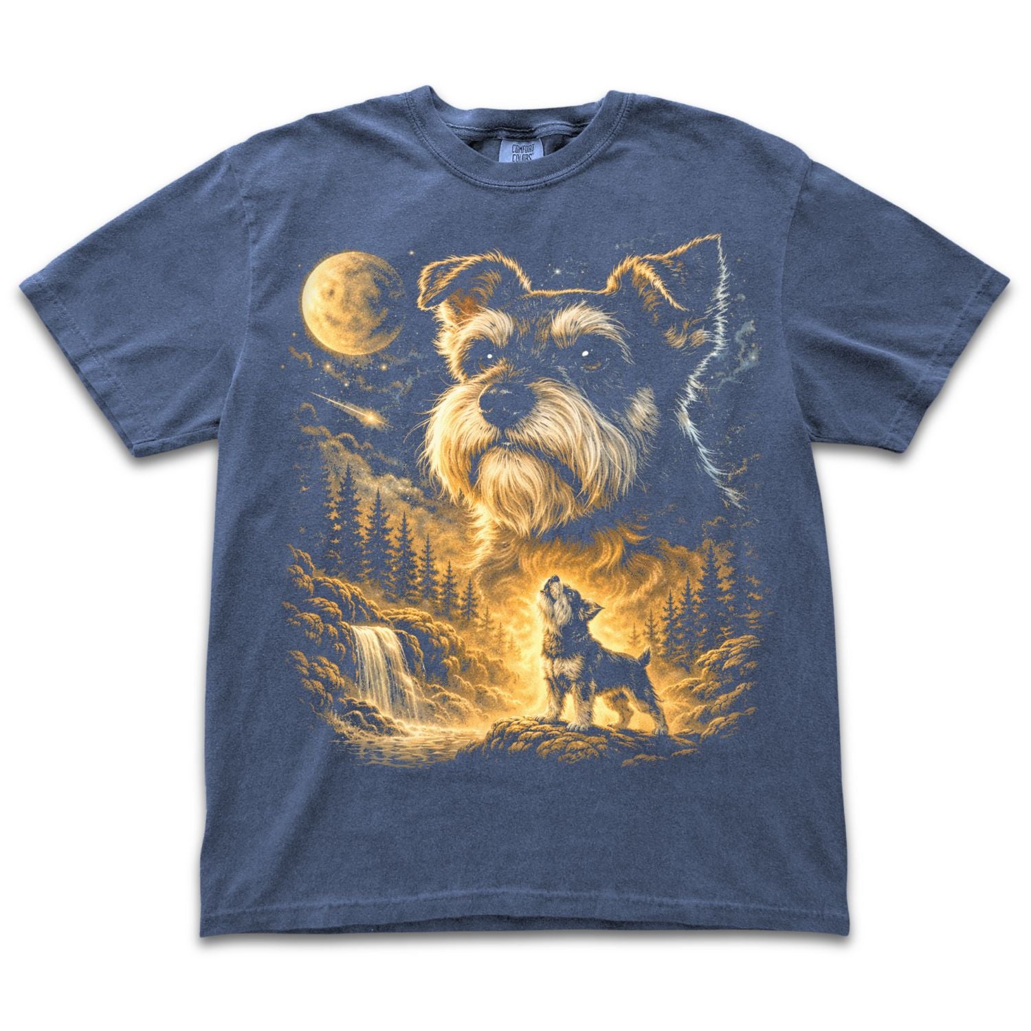 Miniature Schnauzer Howling to the Moon