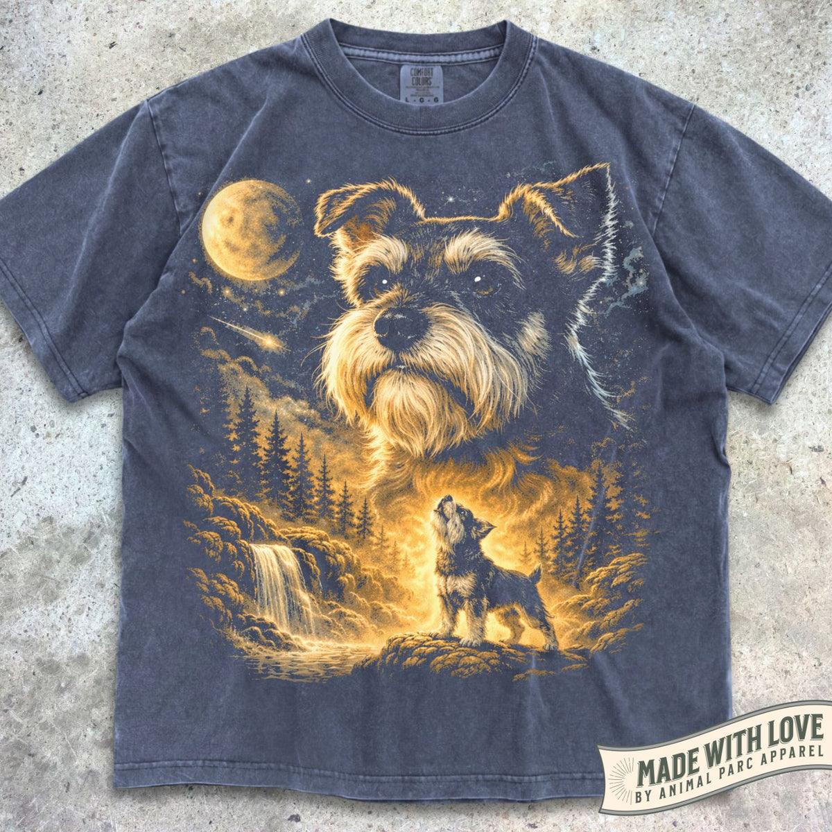 Miniature Schnauzer Howling Moon Tee